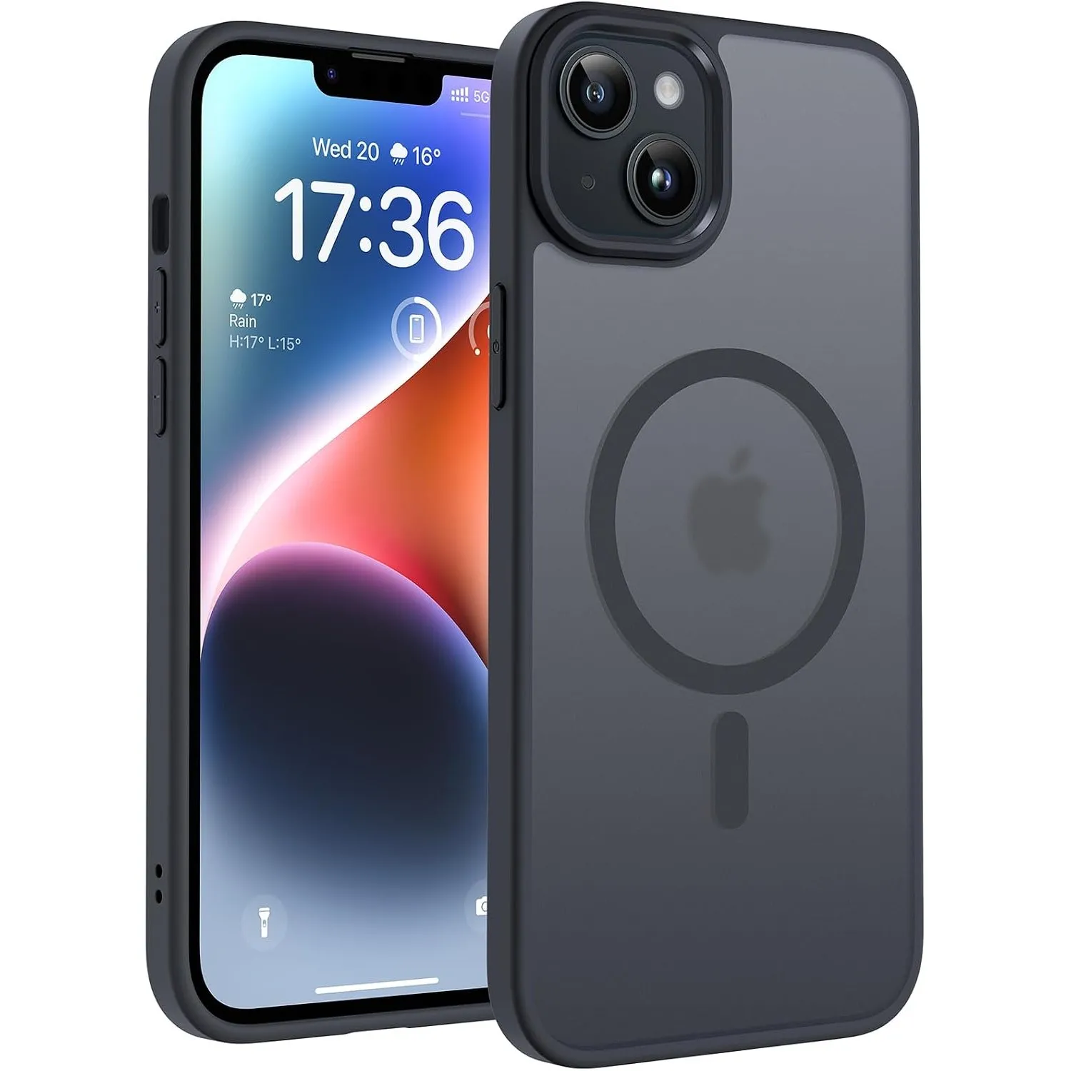 TOCOL für iPhone 14 Plus Hülle, Kompatibel mit MagSafe, Schwarz