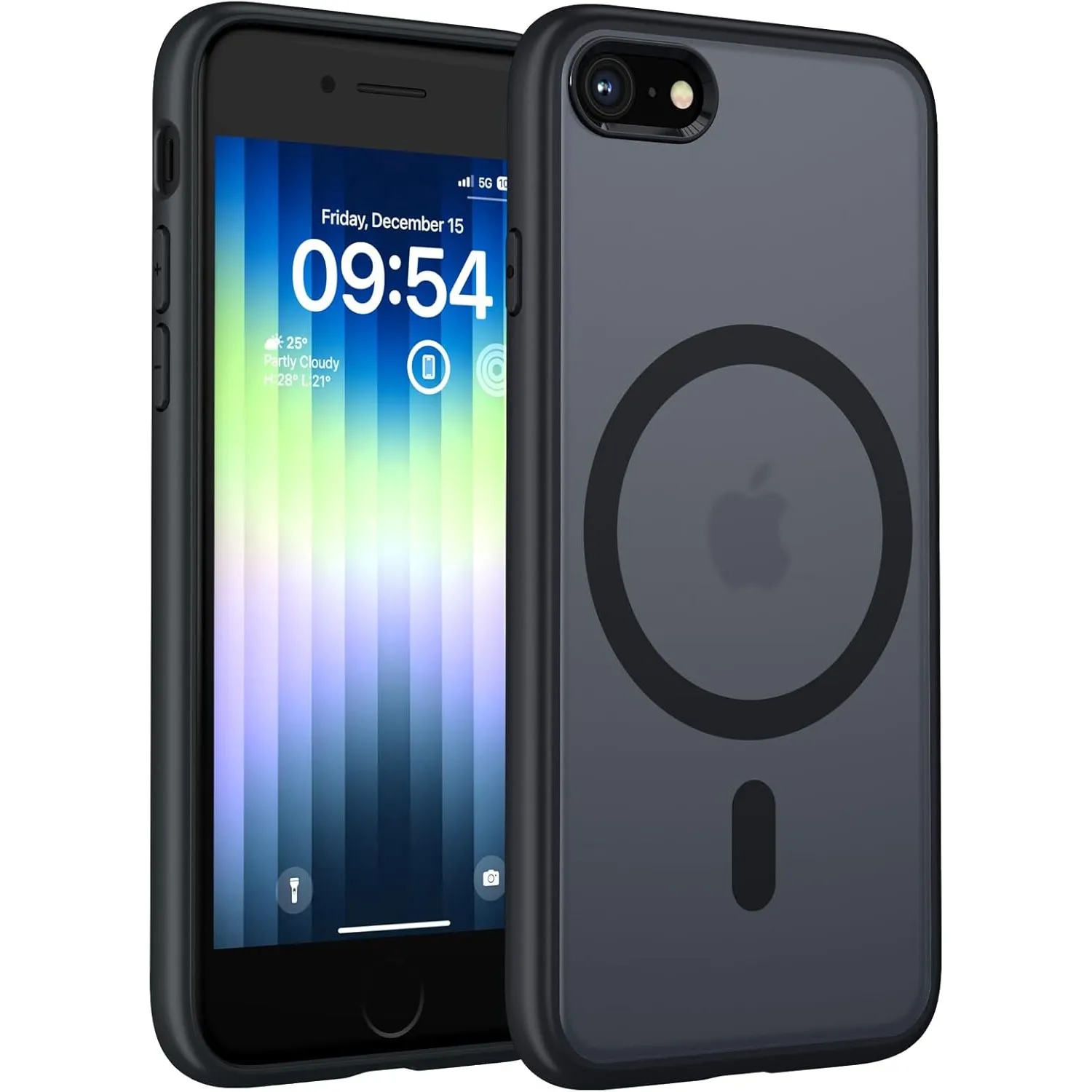 TOCOL für iPhone SE 3/2 Hülle, iPhone 8/7, Kompatibel mit MagSafe, Schwarz