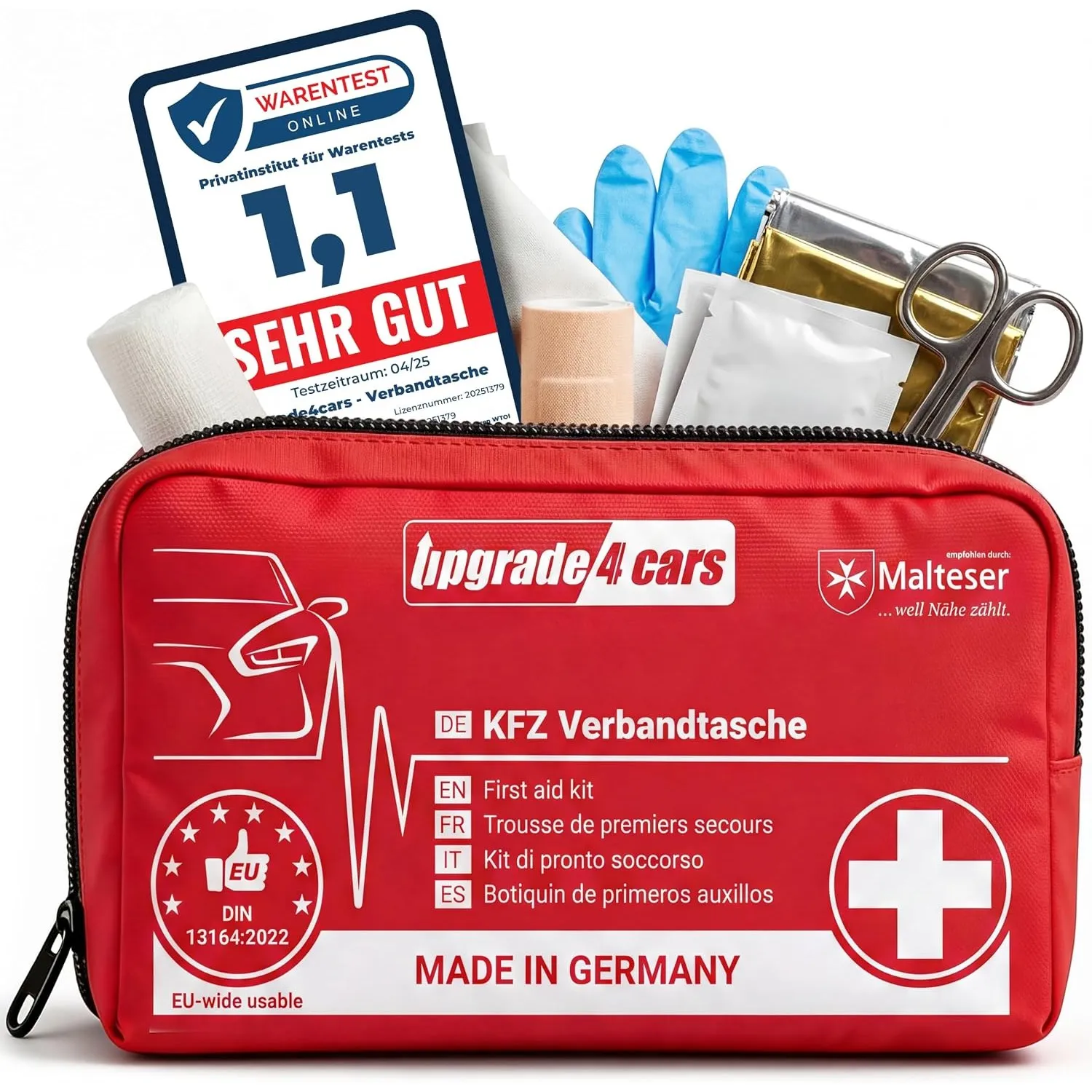 Upgrade4cars Verbandskasten Auto Made in Germany 2026/2027 DIN 13164
