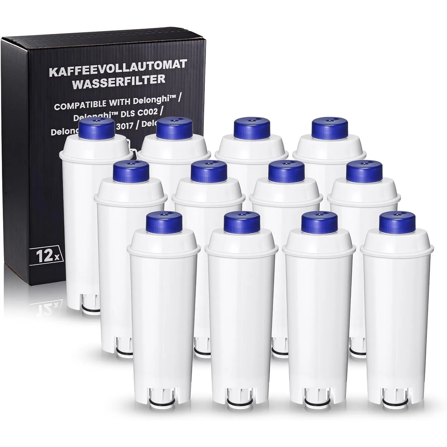 Mutital 12er-Pack Kaffeevollautomat Wasserfilter Ersatz für Delonghi