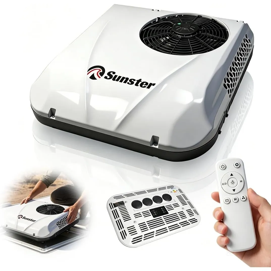 Sunster 12V 6000BTU Klimaanlage Wohnwagen, Dachklimaanlage für Wohnmobil, Effiziente Kühlung, Mehrere Modi, Niederdruck…