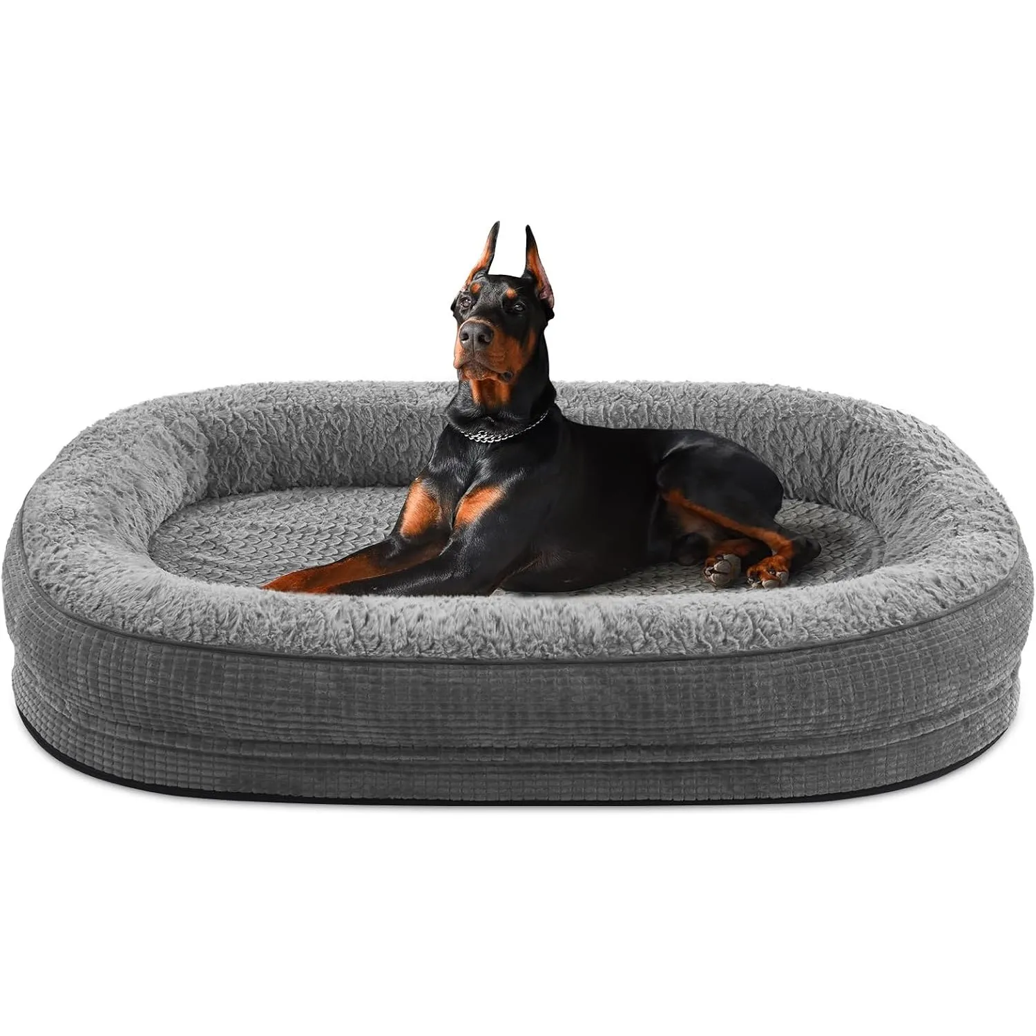 Pawk Orthopädisches Hundebett Grosse Hunde, 122x89cm, Grau