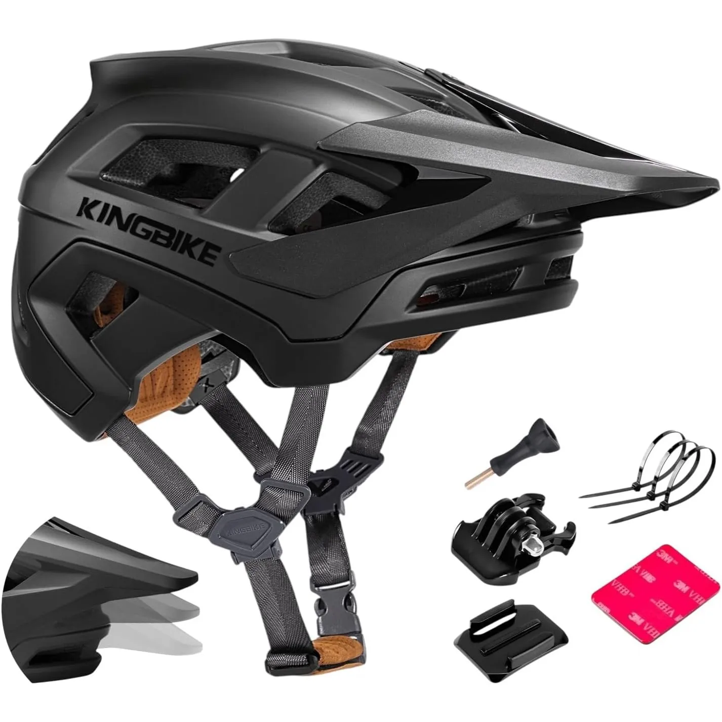 KINGBIKE Professioneller Mountainbike Helm E-MTB NTA-8776 E-Bike Sicherheitshelm mit 3-stufig verstellbarem Visier & Ka…