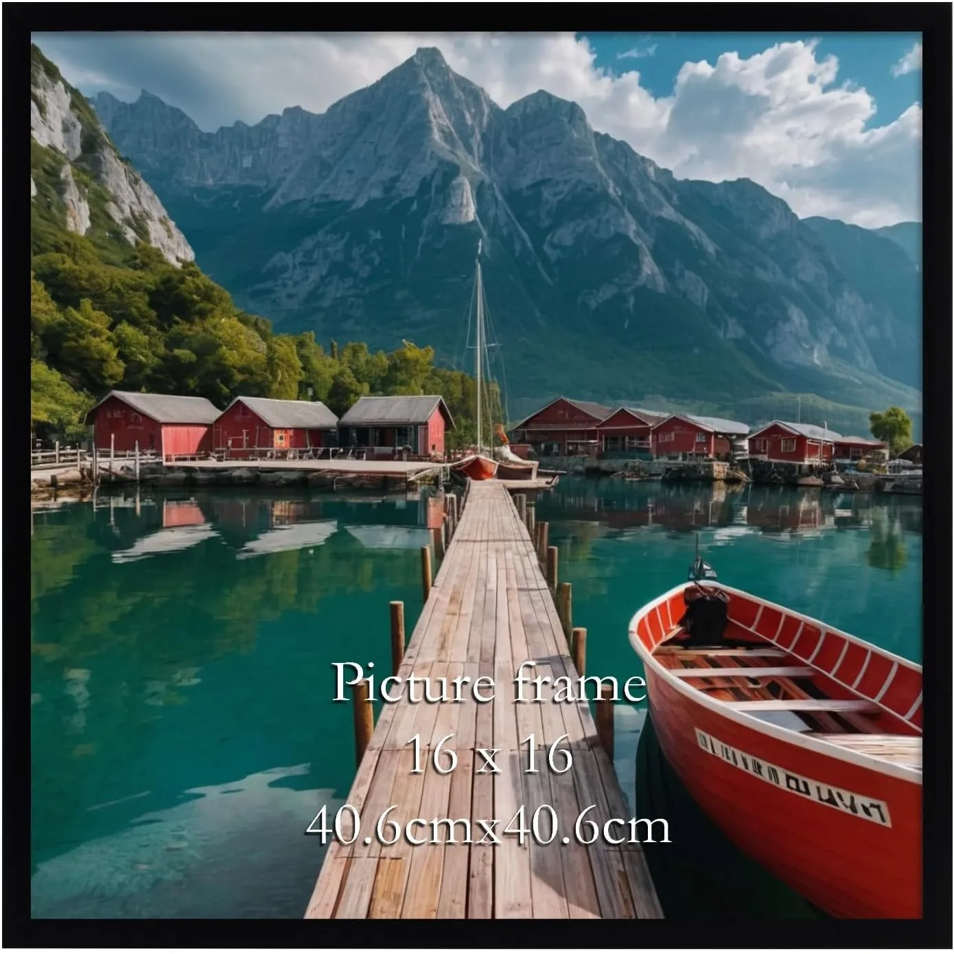 Giftgarden Schwarze Bilderrahmen 40x40 cm, Moderner Fotorahmen für Quadratischer Foto und Bilder, Glattes Schlankes Des…