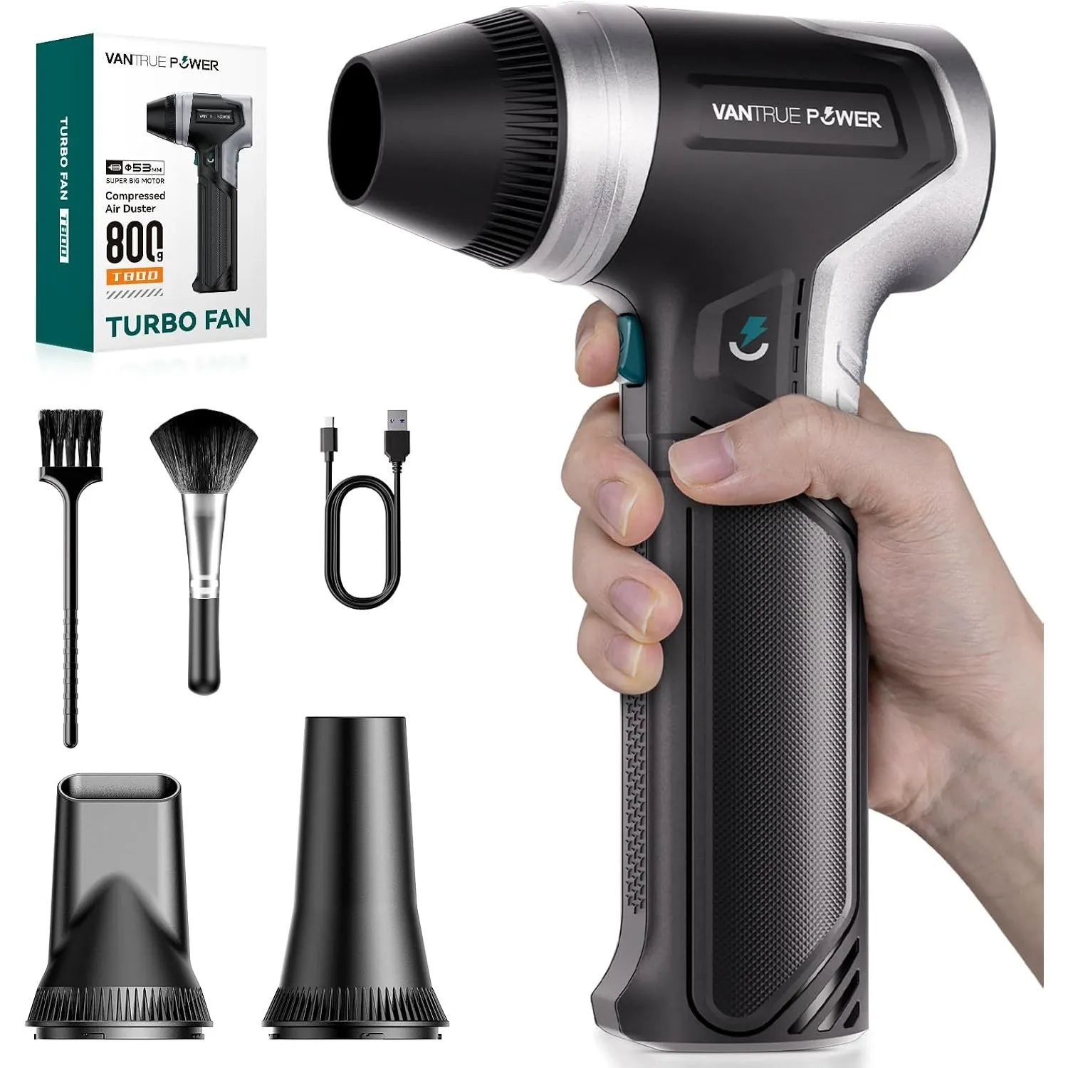 VANTRUE POWER T800 Electric Air Duster-800G Luftdruck Super Power Cordless Air Duster,wiederaufladbare Druckluftspray L…