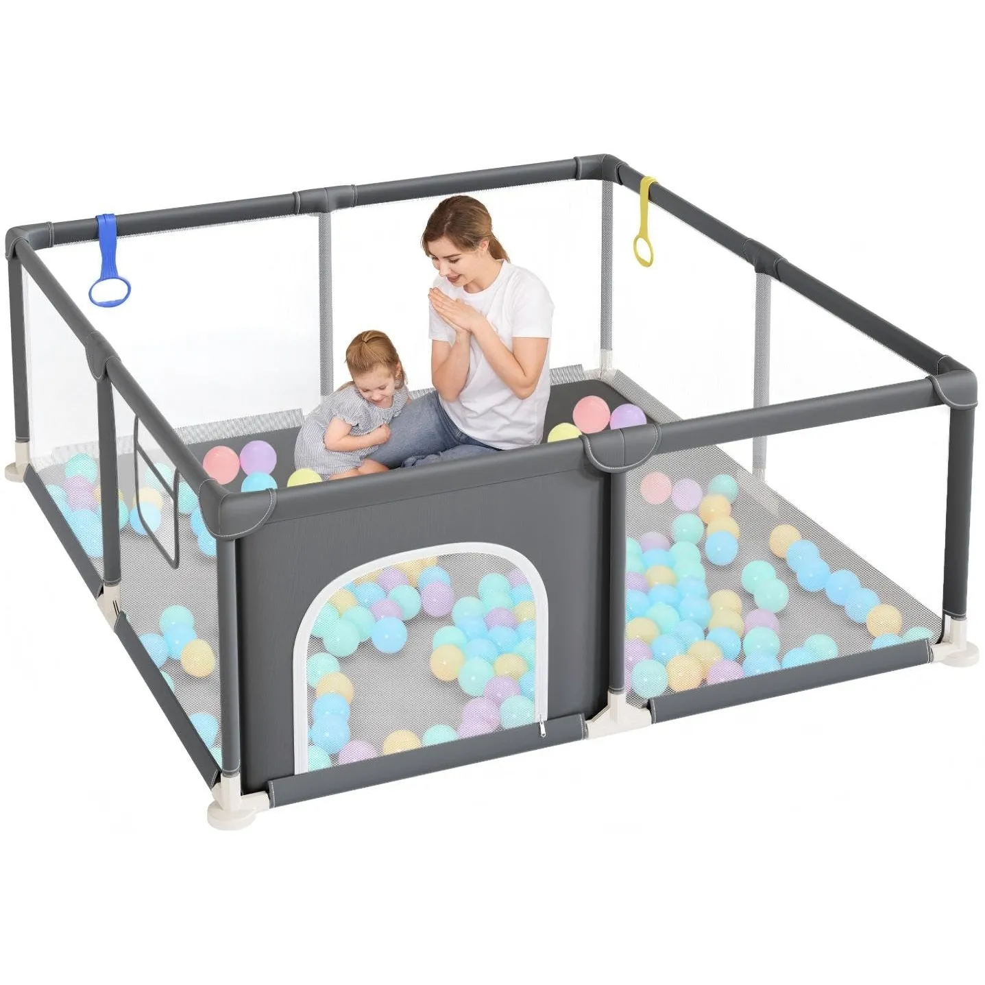 Dripex Laufstall Baby, Kompakter Laufgitter Baby ideal für kleine Räume, Indoor & Outdoor Laufgitter & -Ställe mit Atmu…