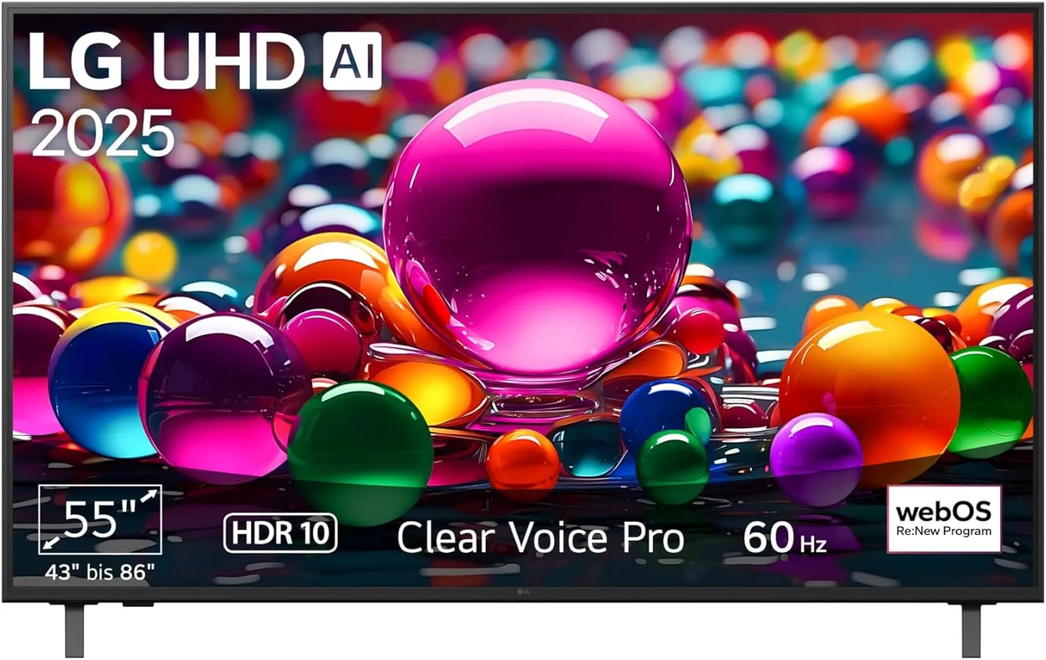 LG 55UA75006LA TV 55 Zoll (139 cm) 4K UHD AI TV (α7 Gen8 4K AI Prozessor, webOS 25, 60Hz) [Modelljahr 2025]