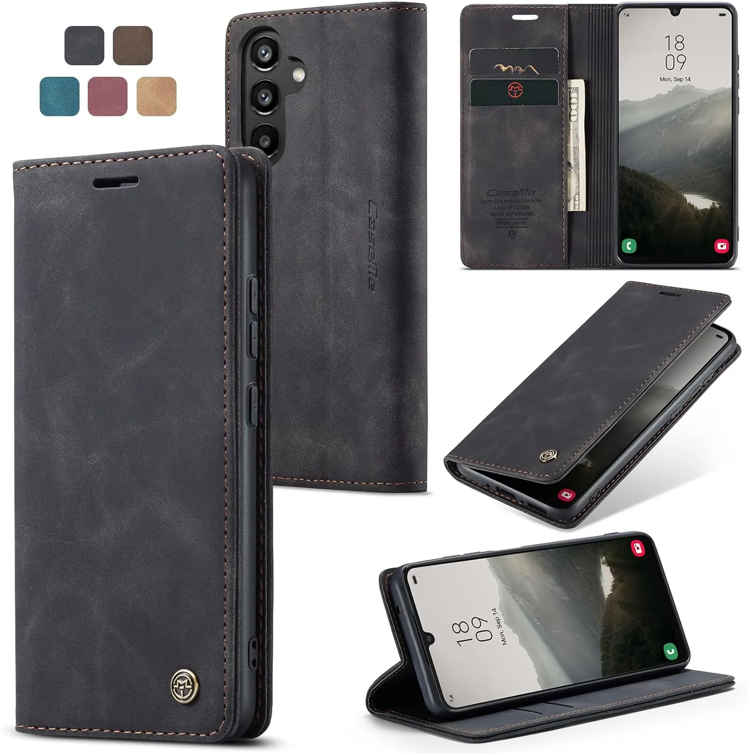 Handyhülle Samsung Galaxy A34 5G hülle Galaxy A34 klapphülle Premium PU Lederhülle Faltbare Handytasche Schutzhülle Kar…