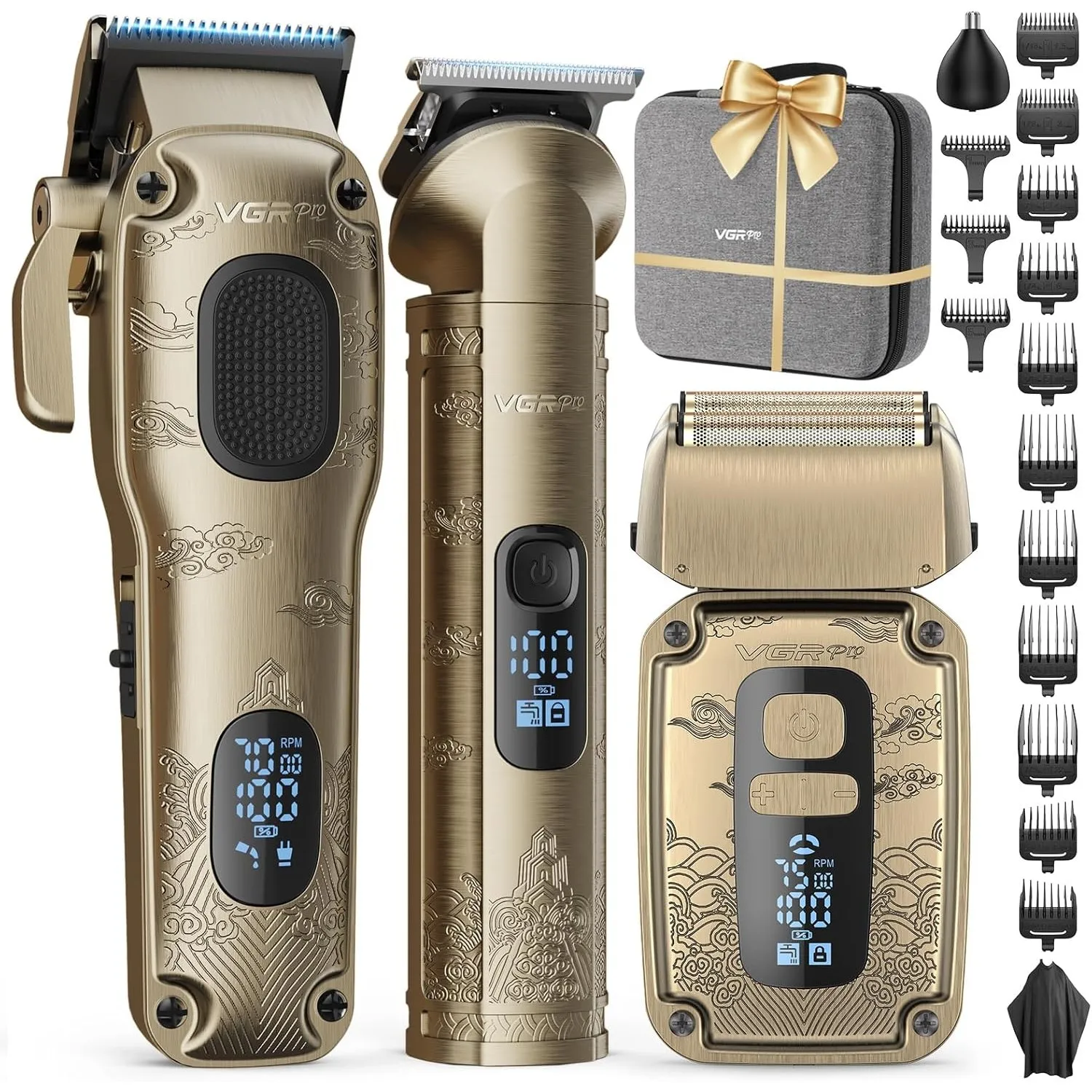 VGRPRO Haarschneidemaschine &Trimmer & Folienrasierer Set,Männer Pflege-Kit