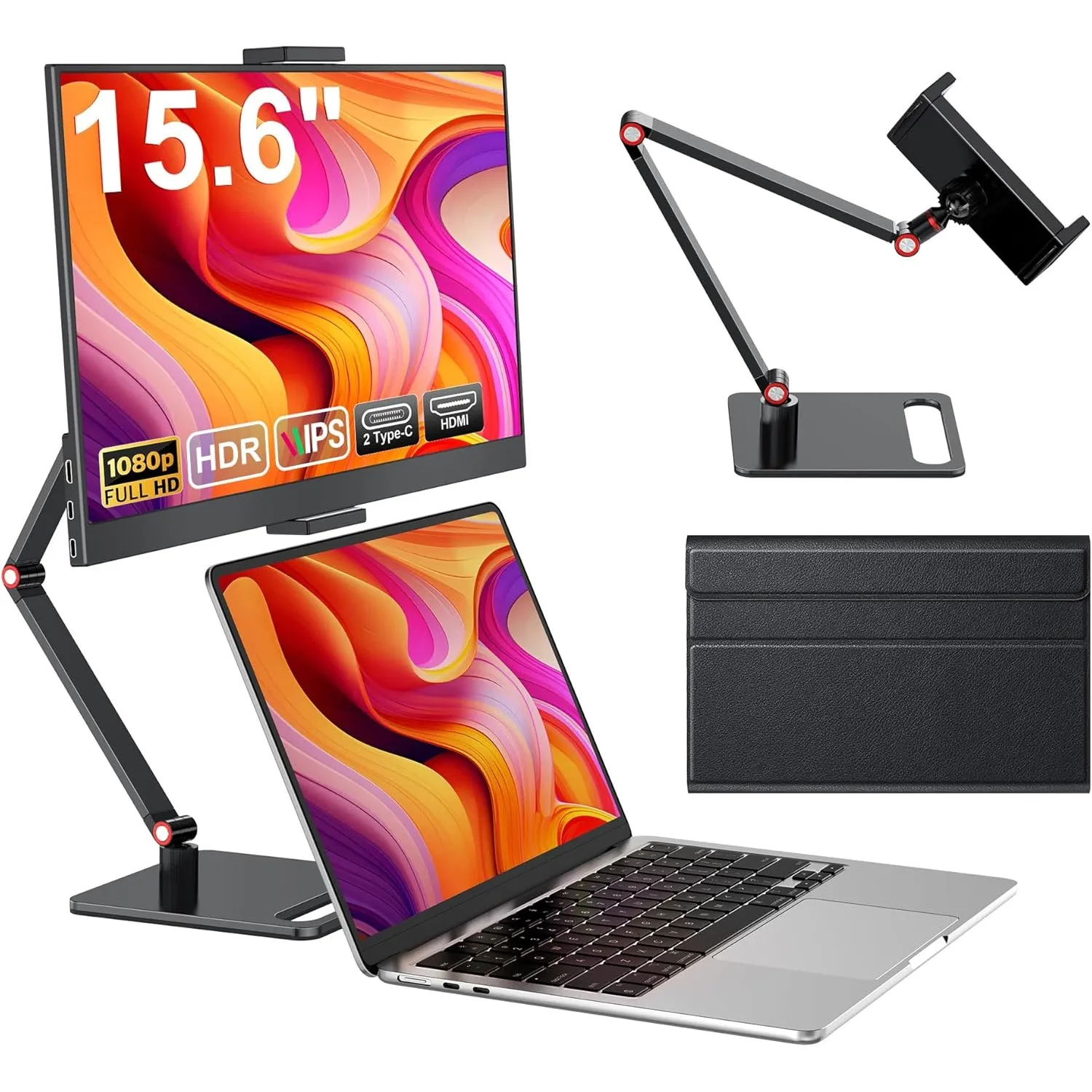 MAGICRAVEN Tragbarer Monitore 15.6“ 1080P FHD Laptop Bildschirm Erweiterung Monitor IPS Screen, Laptop Monitor mit Laut…