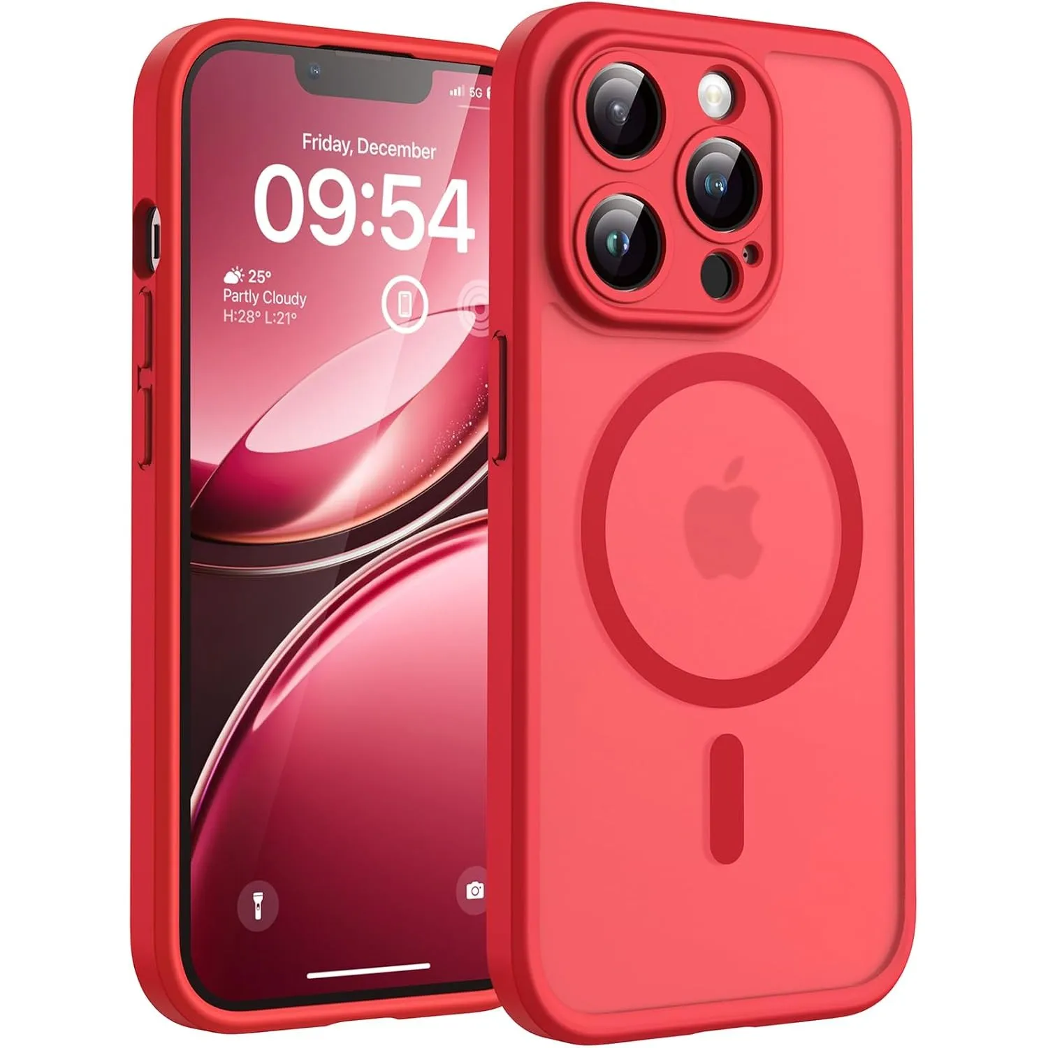 TOCOL für iPhone 13 Pro Max Hülle, Kompatibel mit MagSafe, Rot