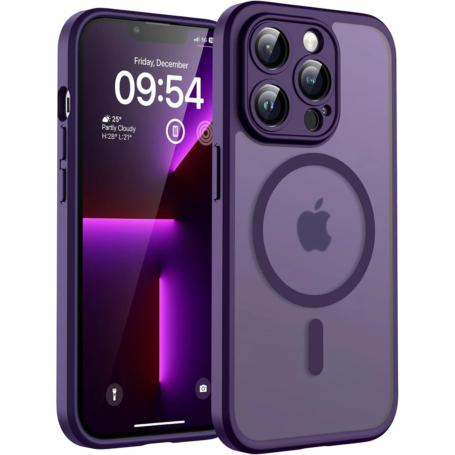 TOCOL für iPhone 13 Pro Max Hülle, Kompatibel mit MagSafe, Dunkellila