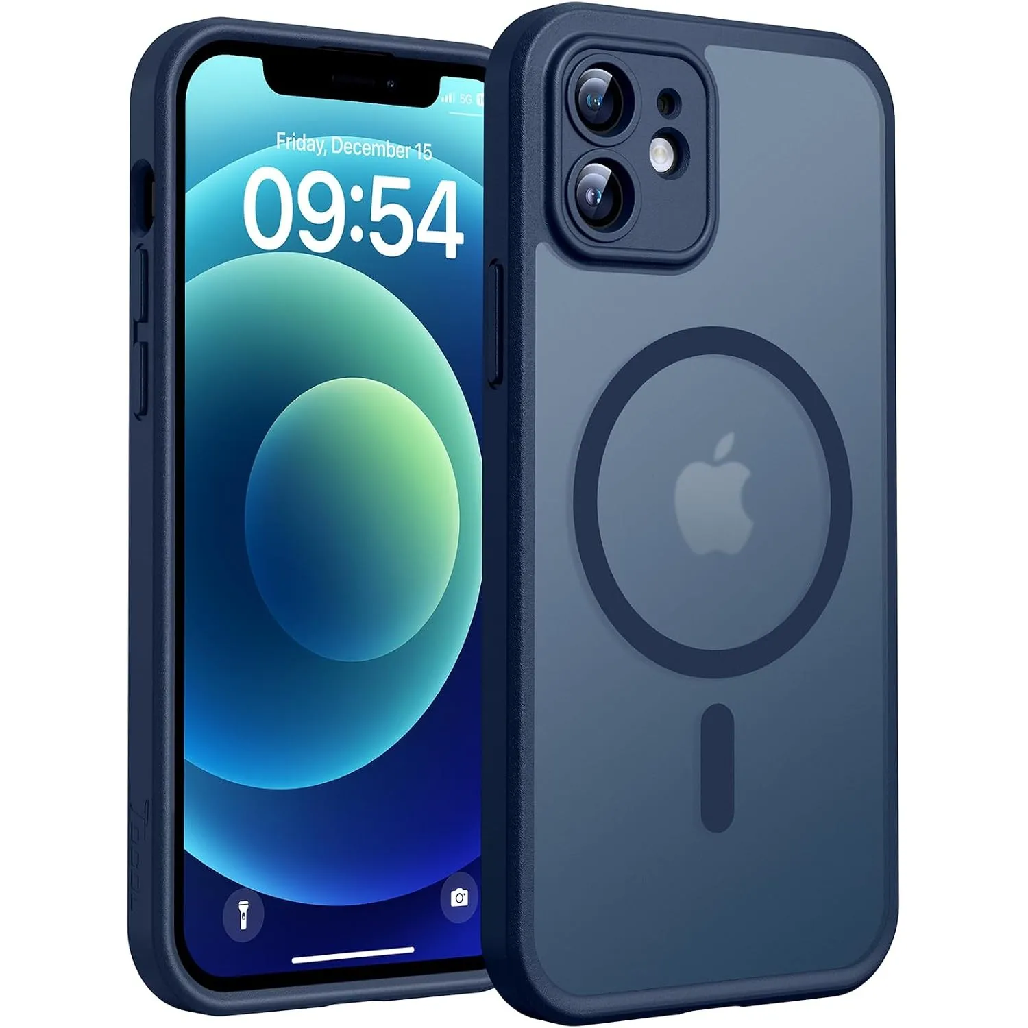TOCOL für iPhone 12 Hülle, Kompatibel mit MagSafe, Tiefblau