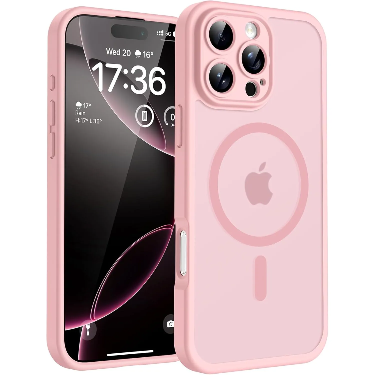 TOCOL für iPhone 16 Pro Hülle, Kompatibel mit MagSafe, Hellrosa