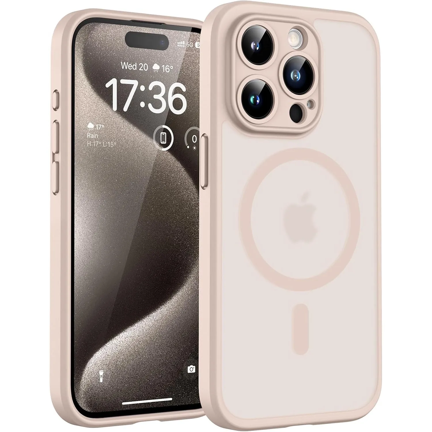 TOCOL für iPhone 15 Pro Hülle, Kompatibel mit MagSafe, Wüstensand