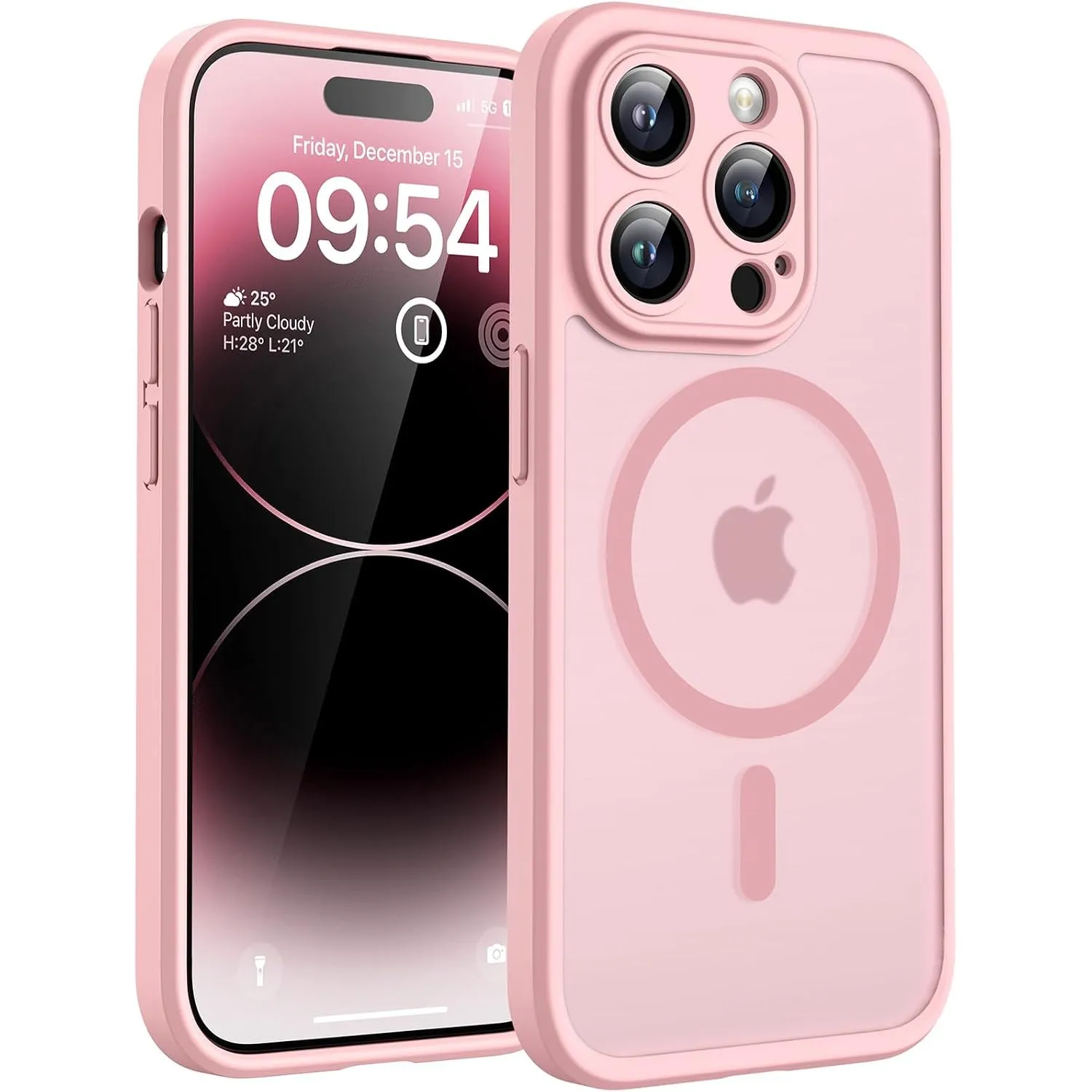 TOCOL für iPhone 14 Pro Hülle, Kompatibel mit MagSafe, Hellrosa