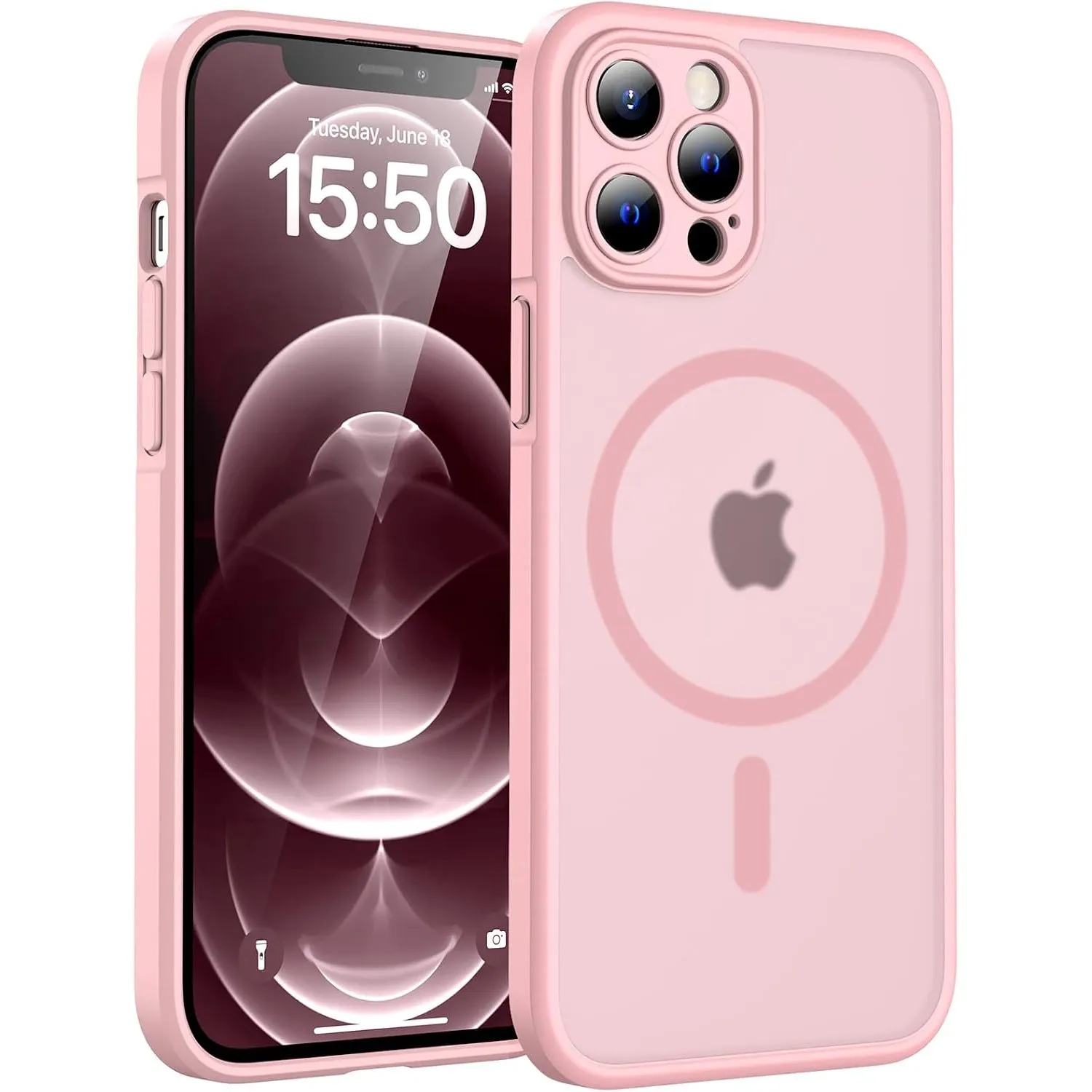 TOCOL für iPhone 12 Pro Max Hülle, Kompatibel mit MagSafe, Hellrosa