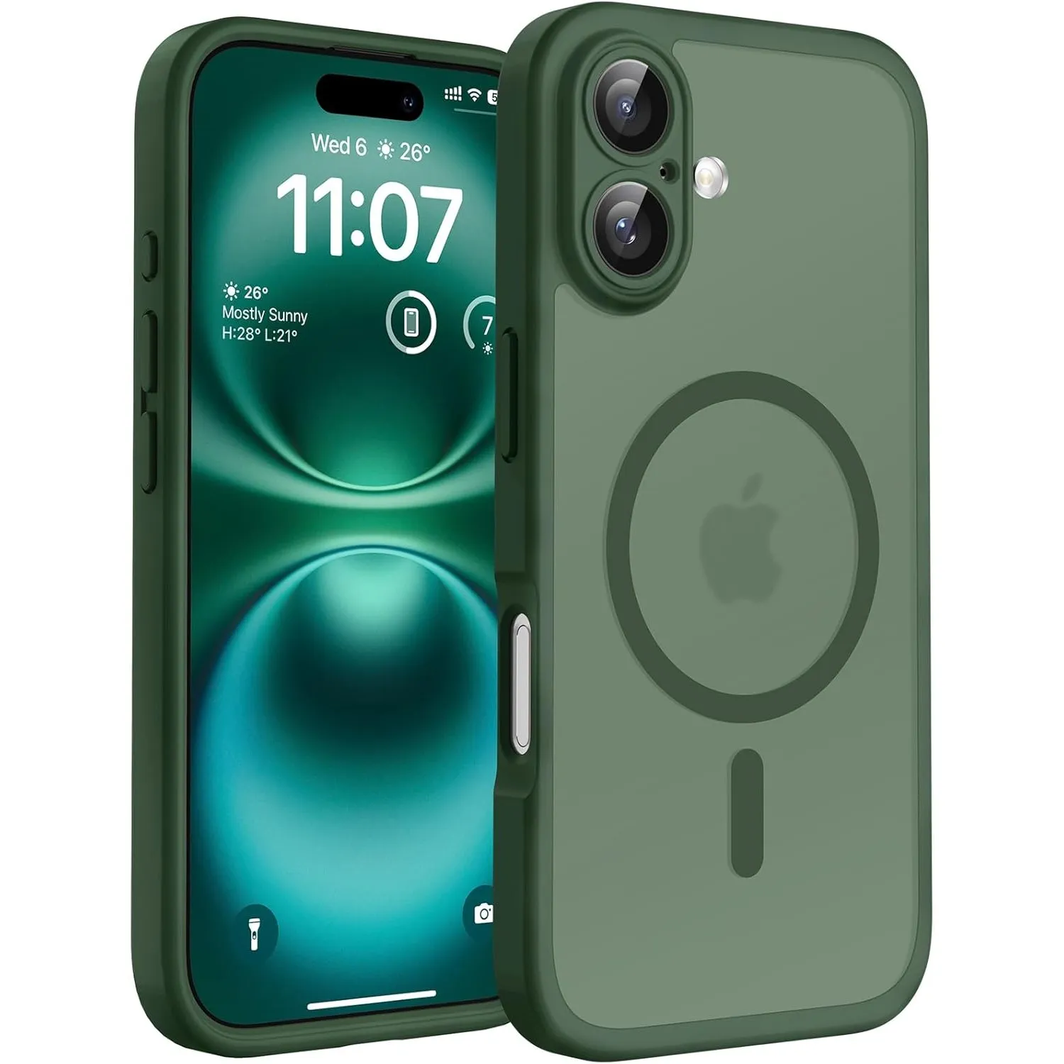 TOCOL für iPhone 16 Hülle, Kompatibel mit MagSafe, Alpengrün