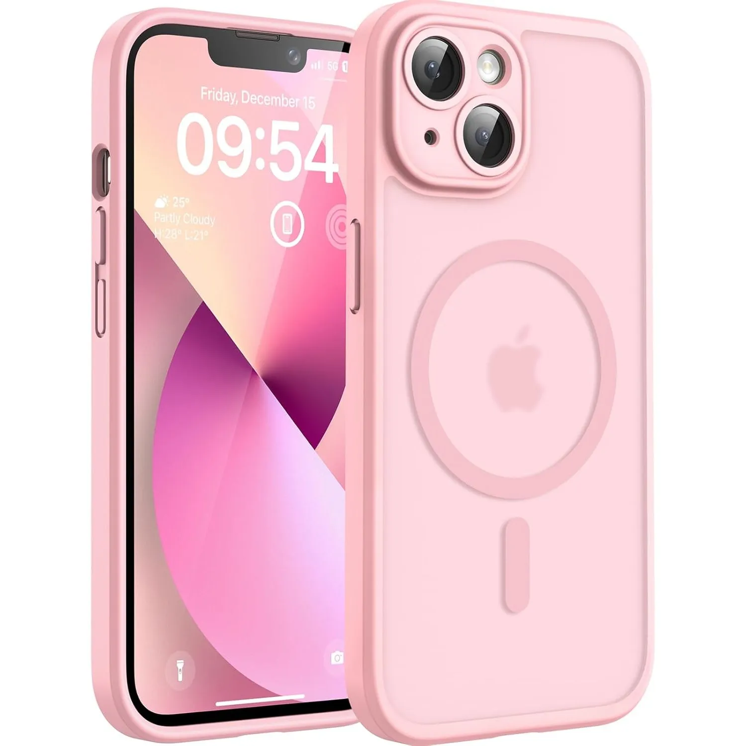 TOCOL für iPhone 13 Hülle, Kompatibel mit MagSafe, Hellrosa