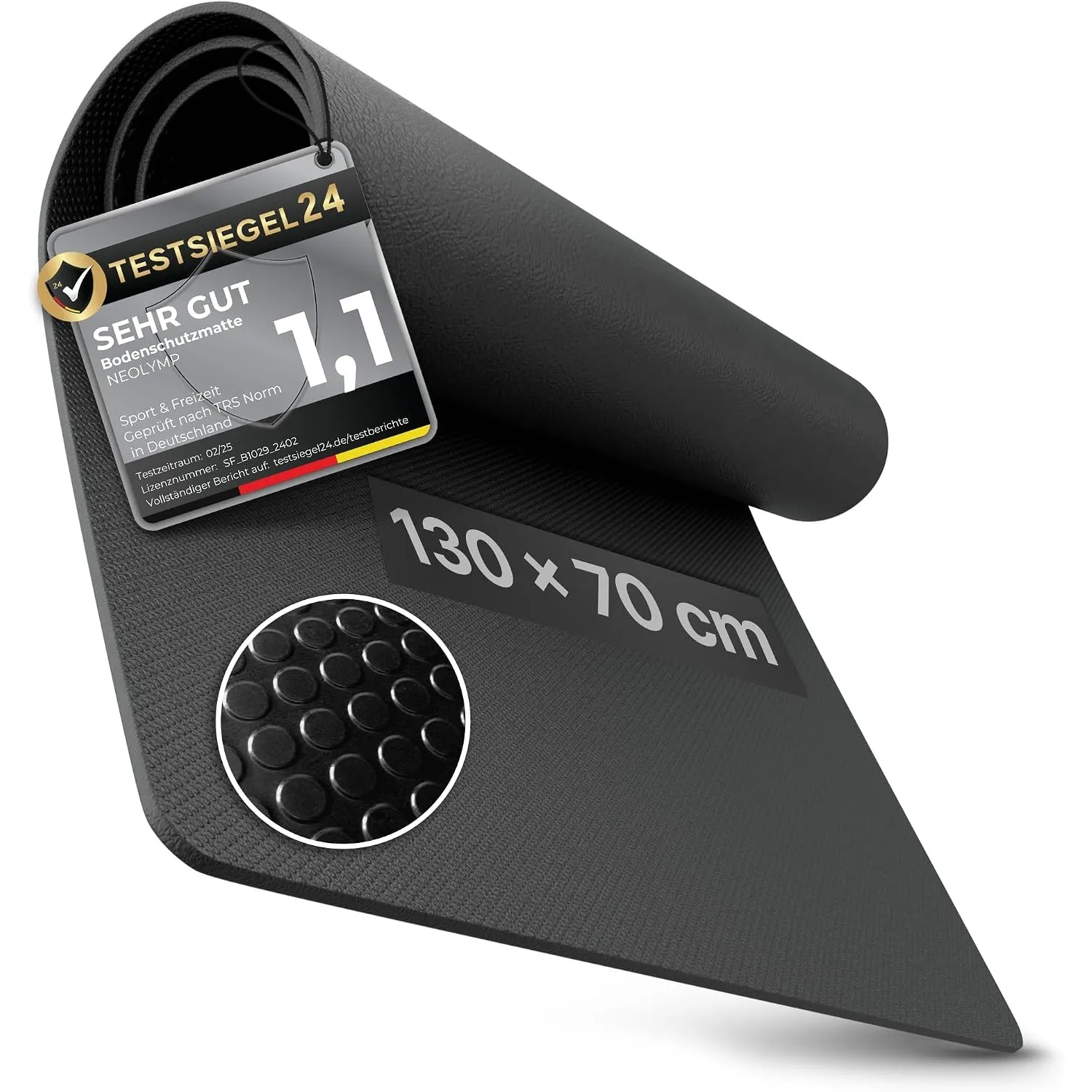 NEOLYMP Bodenschutzmatte Fitnessgerät - Laufband Matte 8mm Dicke - langlebig, rutschfest & stoßdämpfend - Fitness Unter…