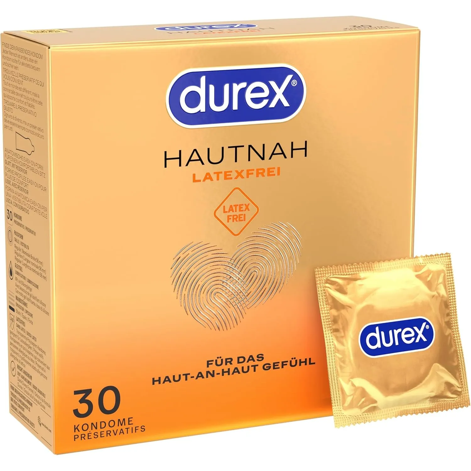 Durex Hautnah Latexfrei Kondome, Real Feel Material, 30 Stück