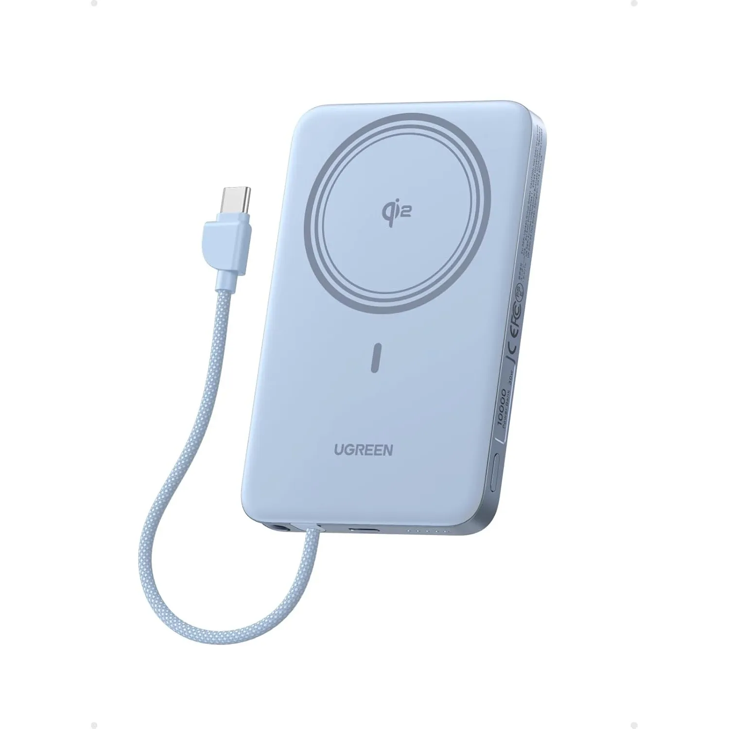 UGREEN MagFlow Air Ultra Slim Powerbank Magsafe 10000mAh Qi2 15W, (Blau)