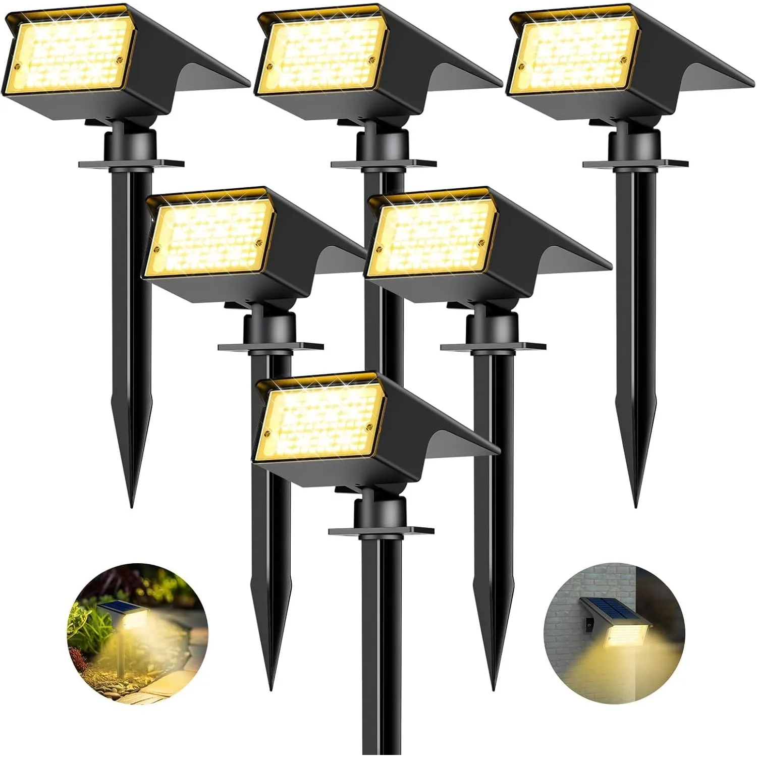 kolpop [6 Stück/ 77 LEDs Solar Gartenleuchten für Außen, 3000K Warmweiß Baumbeleuchtung, IP65 Wasserdicht, 3 Modi, 800L…