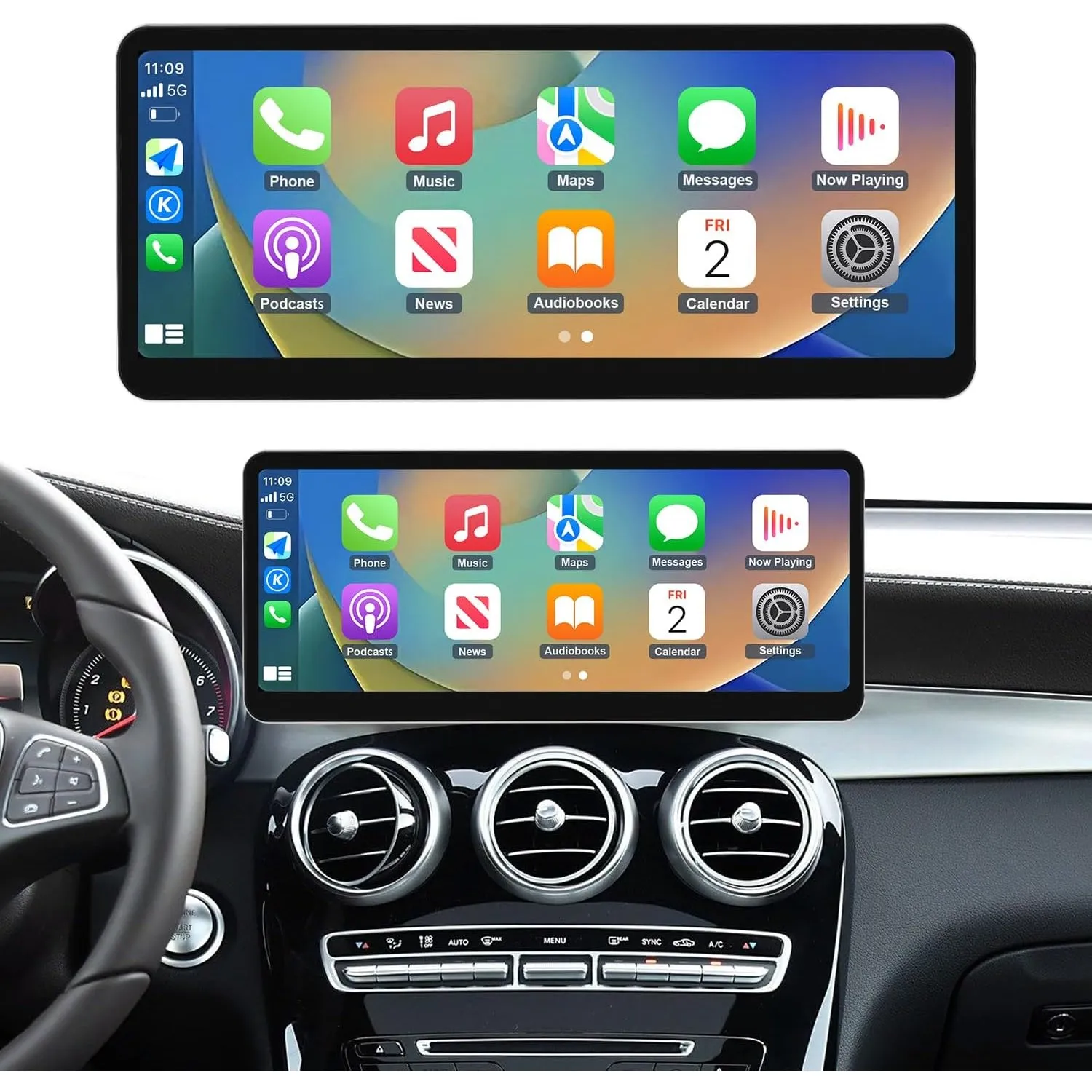 Road Top 12,3 Zoll Autoradio Carplay für Mercedes Benz C GLC V Klasse W205