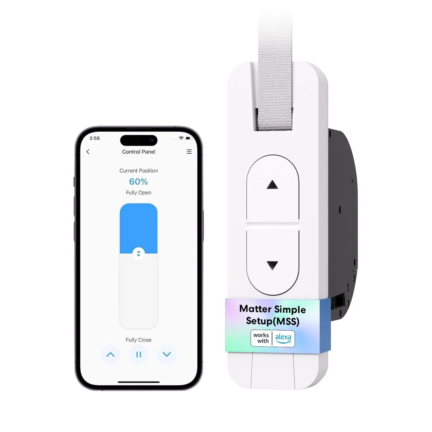 Meross Matter Rolladen Gurtwickler Elektrisch Unterputz (max. 45 kg, 6 m²), Smart Home Rolladenantrieb mit Zeitautomati…