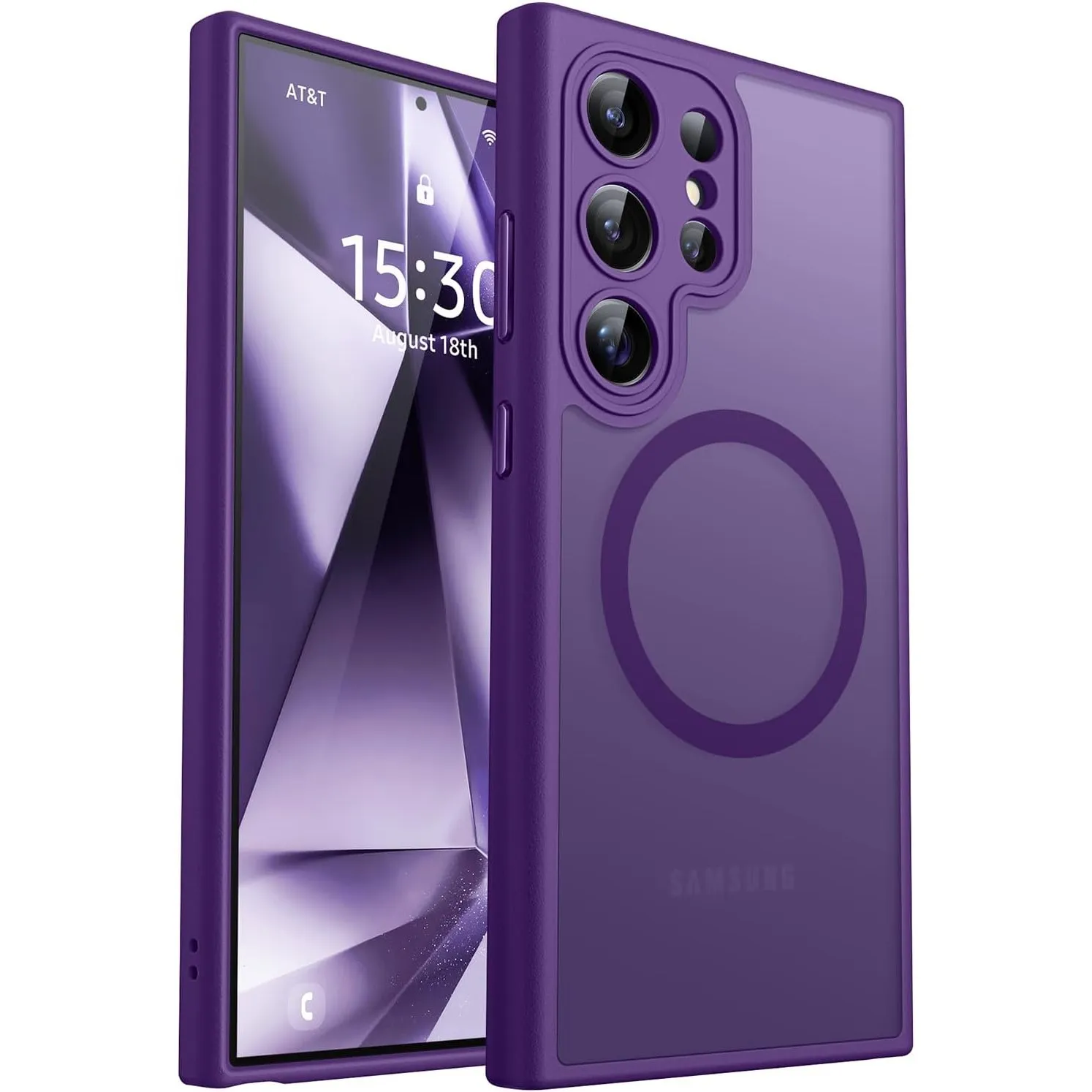 CANSHN für Samsung Galaxy S24 Ultra Hülle mit Kameraschutz, Dunkelviolett | Vollständiger Kameraschutz, kompatibel mit …