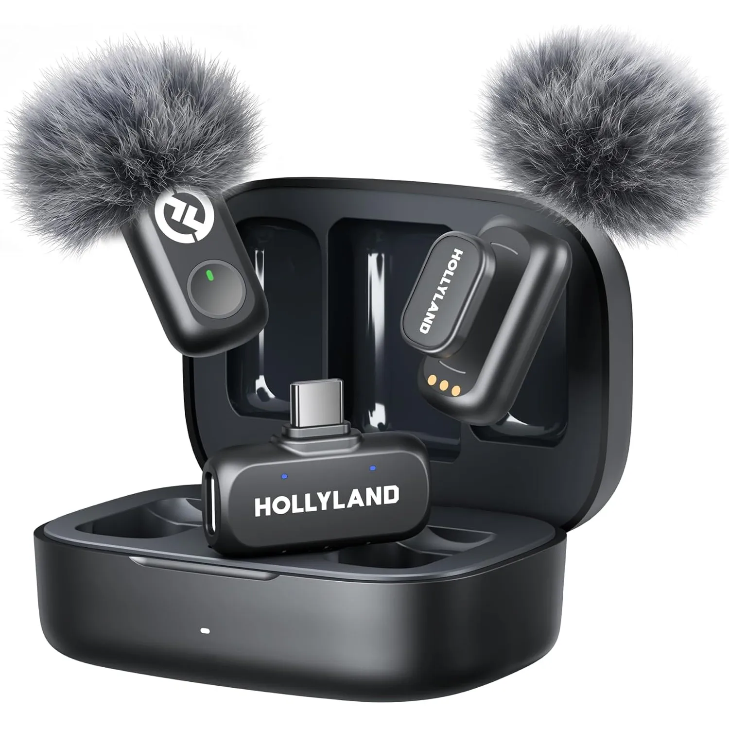 Hollyland Lark A1 Duo Wireless Lavalier Mikrofon für iPhone 15/16/17 & Android,Kabellos Mini Microphone mit EQ&Hall, 6-…