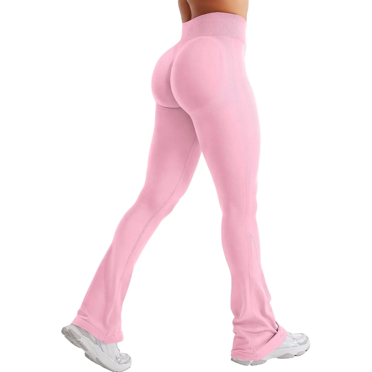 ZAAYO Flared Leggings Damen Invisible Scrunch Butt Yogahose Damen Yoga Pant