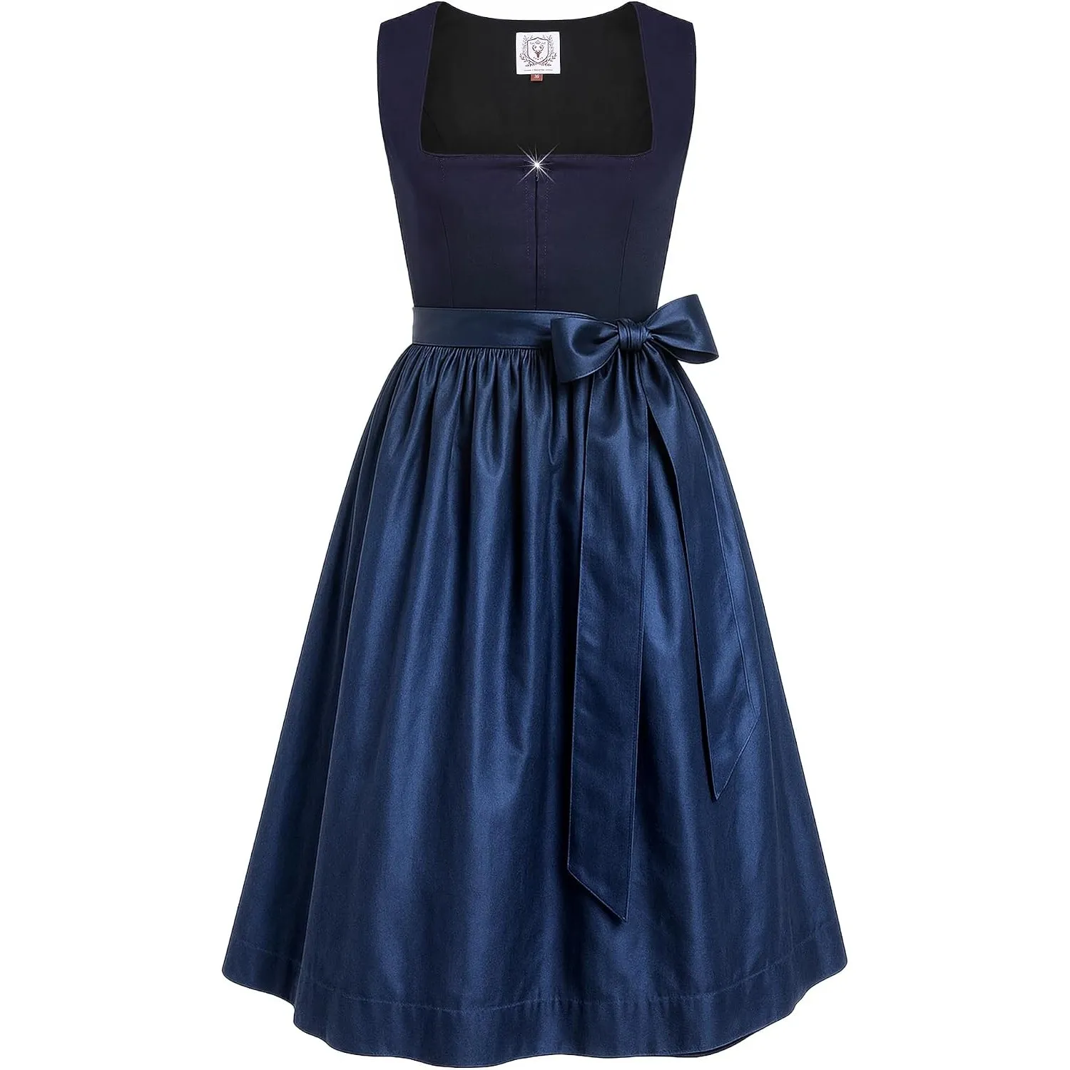 DIRNDLSTERN Damen Blau Ohne - Schnürung Midi Damen Outfit Oktoberfest 2025