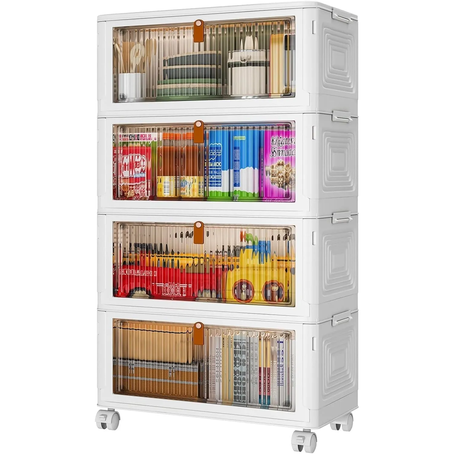 PurKeep Aufbewahrungsbox mit Deckel - 35L × 4 plastikbox mit deckel