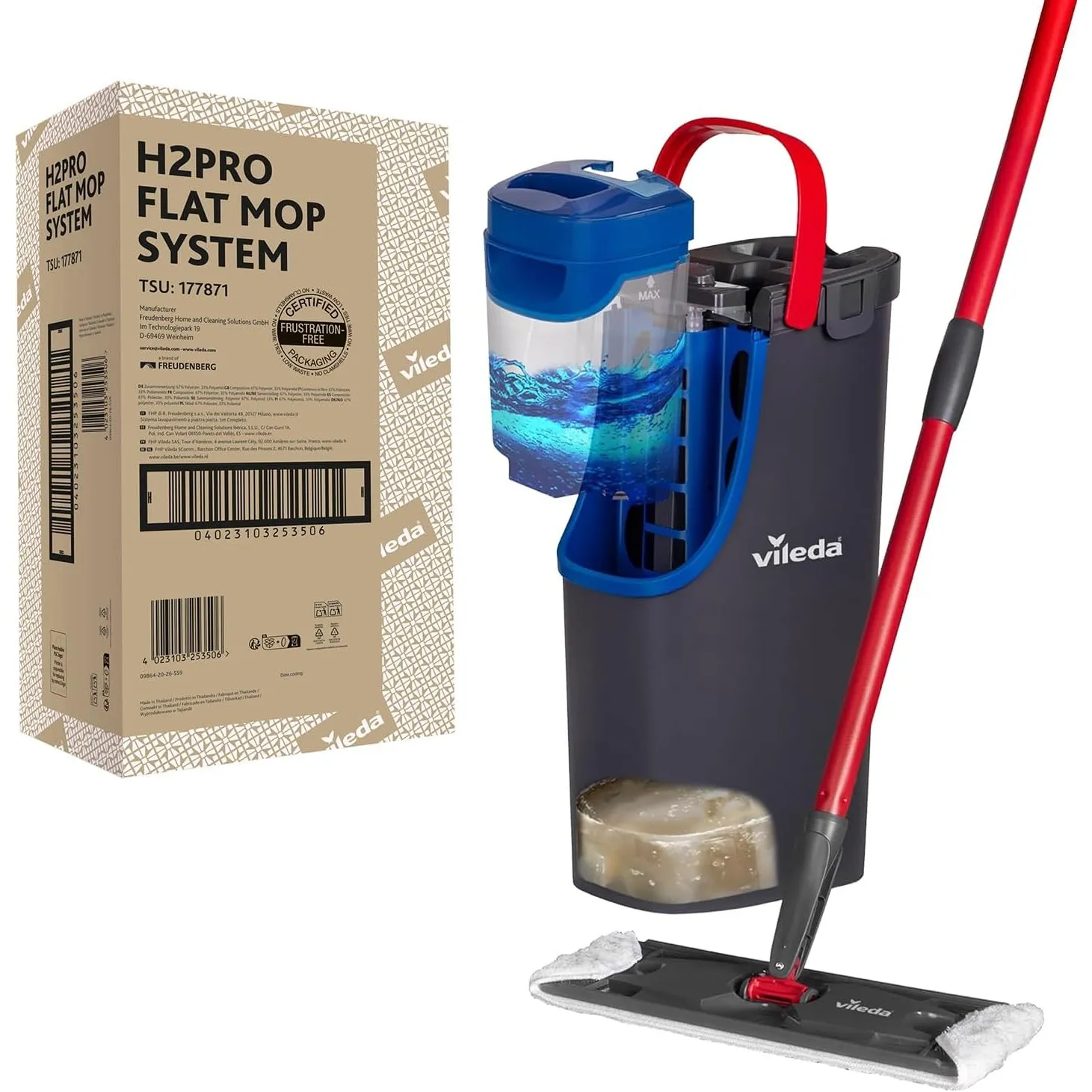 Vileda H2PrO Bodenwischer, Mikrofaser, Frisch- und Schmutzwassertrennung