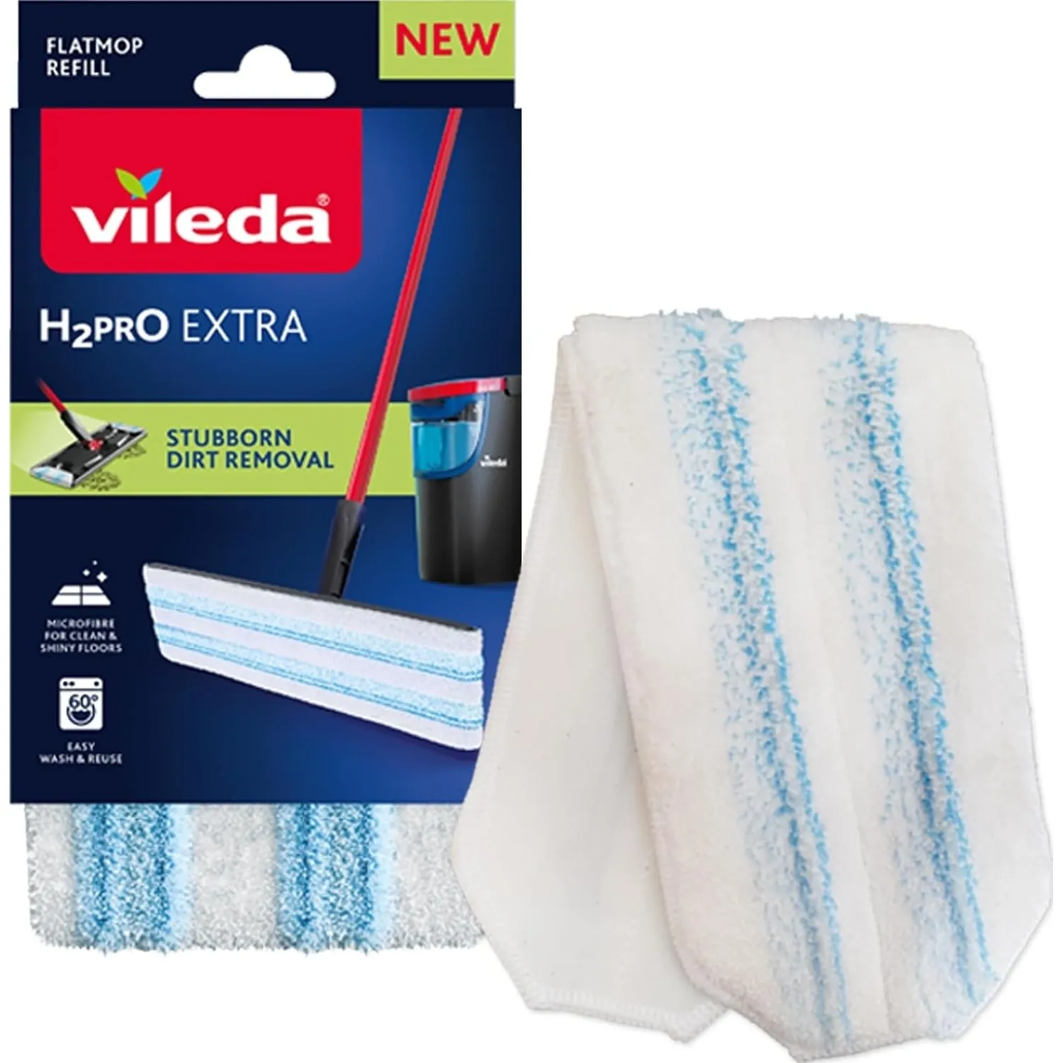 Vileda H2PrO Bodenwischer Ersatzbezug, Mikrofaser, für Hartböden