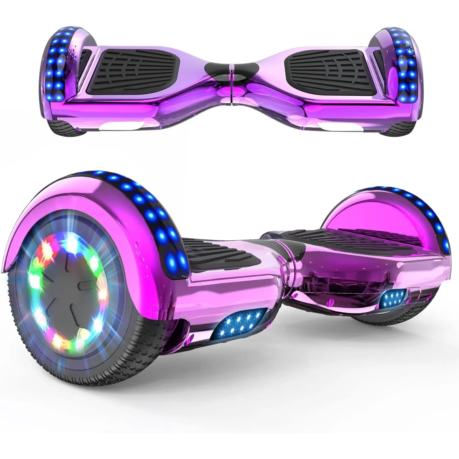 RCB Hoverboard 6,5 Zoll Skateboard für Kinder und Jugendliche mit Bluetooth und LED-Licht, leistungsstarker Motor, Gesc…
