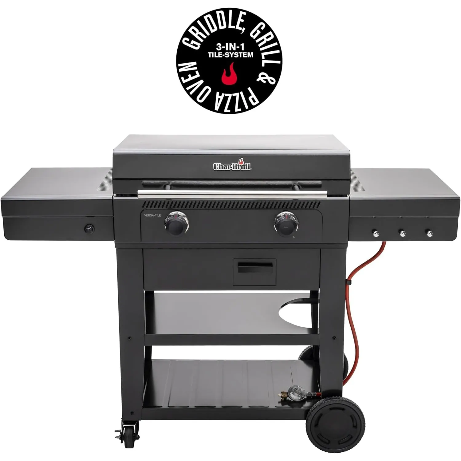 Char-Broil Gasgrill Plancha Versa-Tile 3-in-1 Griddle, Grill & Pizzaofen