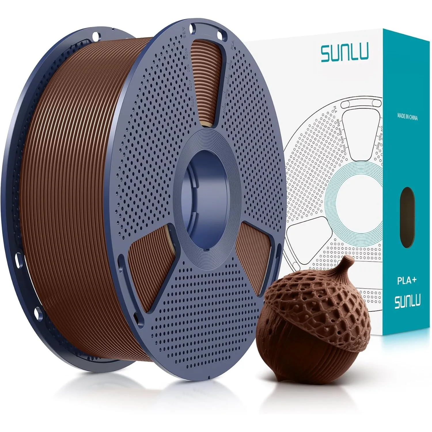 SUNLU PLA+ Filament 1.75mm, 1KG Kaffeebraun