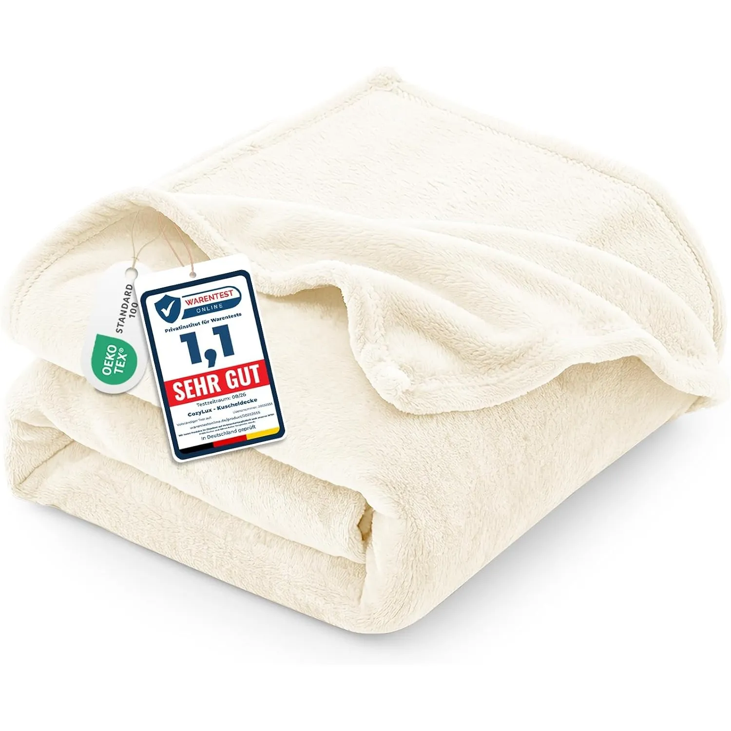 CozyLux 2er Set Kuscheldecke Flauschig Decke 150x200 cm Creme
