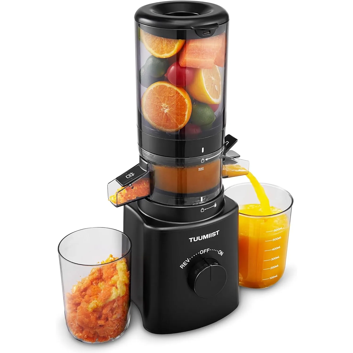 TUUMIIST Entsafter‚ Slow Juicer mit Extra Großem Einfüllschacht, Entsafter Gemüse und Obst Testsieger anwendbar Ganzes …