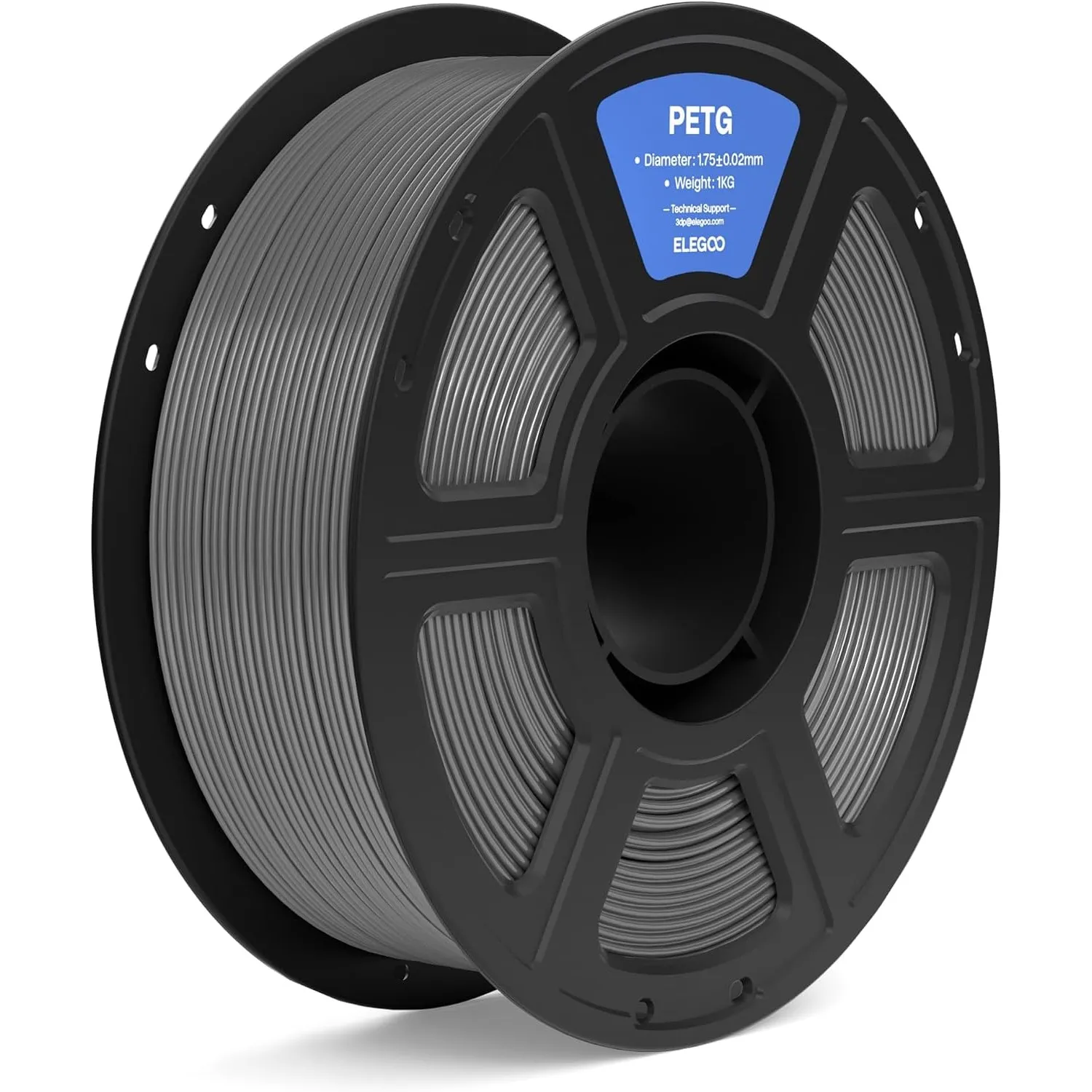 ELEGOO PETG Filament 1.75mm Space Grau 1KG, 3D Drcuker Filament