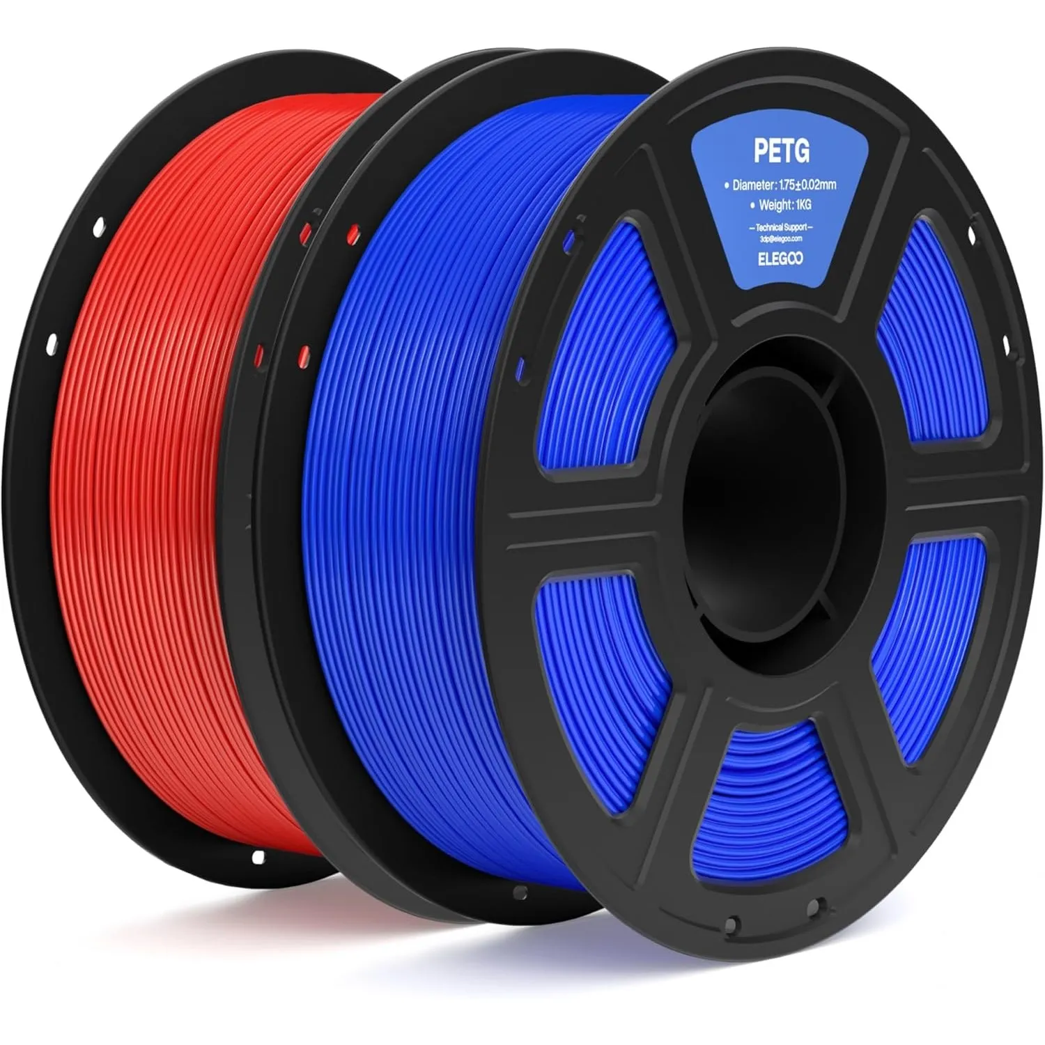 ELEGOO PETG Filament 1,75 mm Blau Rot 2 KG, 3D-Drucker-Filament, Maßgenauigkeit +/- 0,02 mm, 1-kg-Spule (2.2 lbs), Fila…
