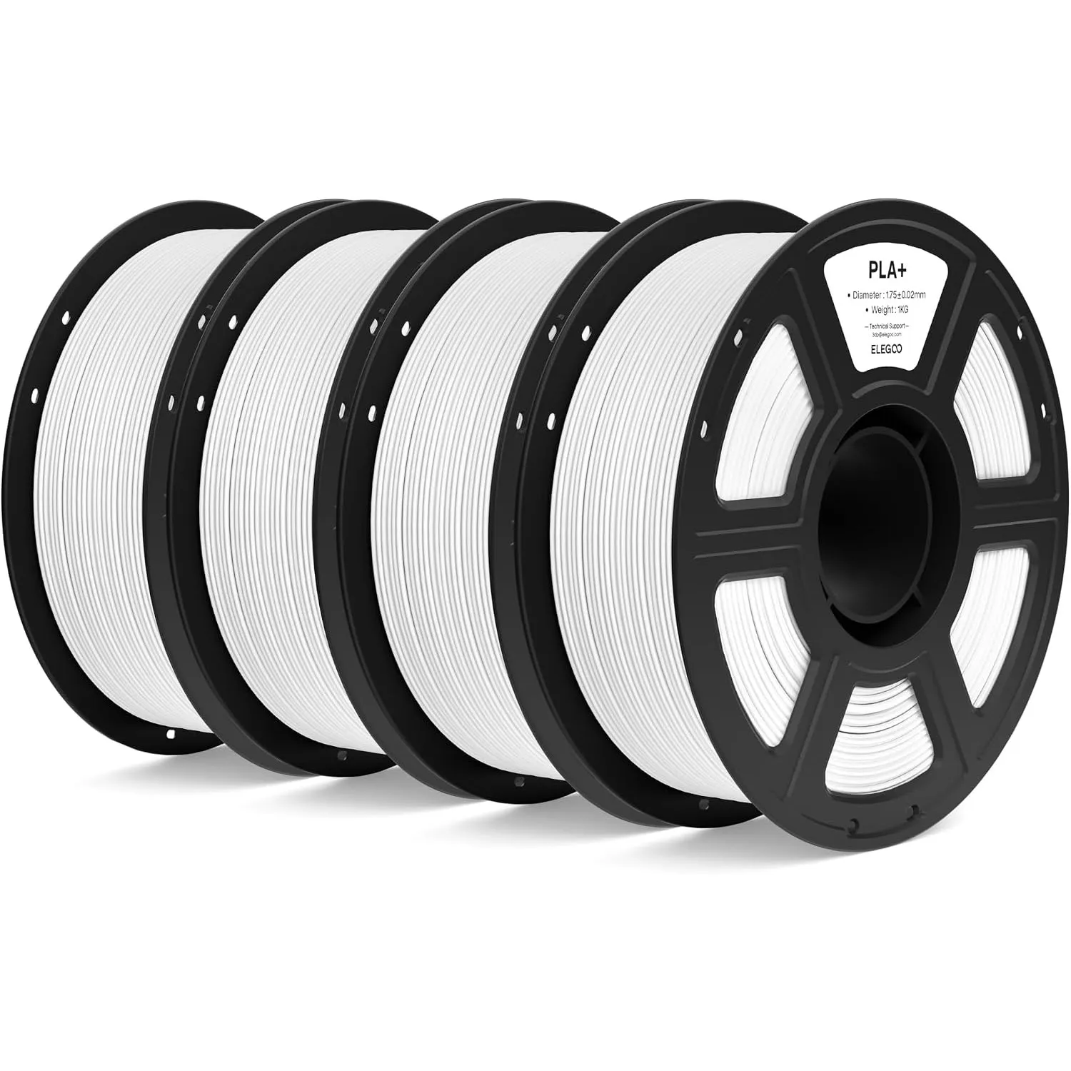 ELEGOO PLA+ Filament 1.75mm 4kg Weiß, 3D Drucker Filament