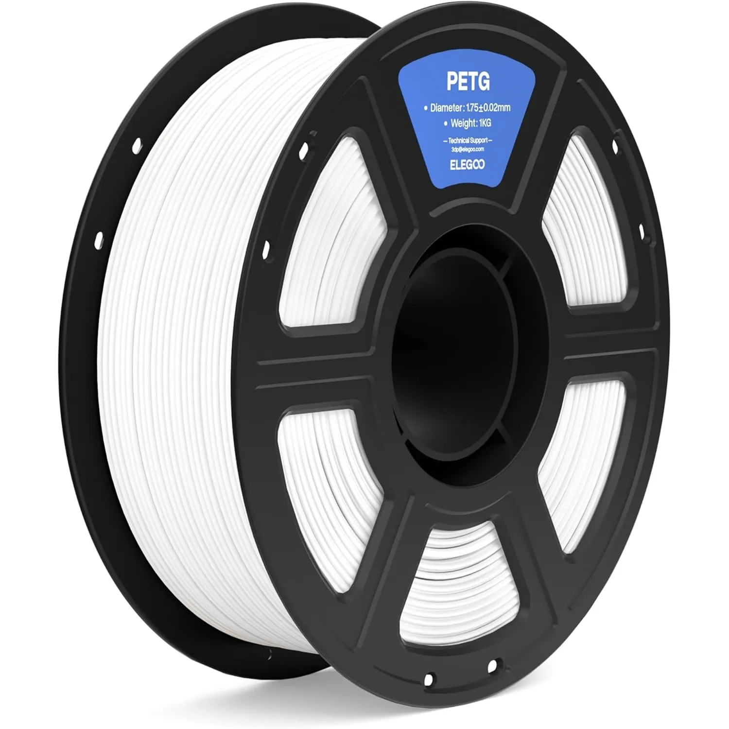 ELEGOO PETG Filament 1,75 mm Weiß 1 KG, 3D-Drucker-Filament, Maßgenauigkeit +/- 0,02 mm, 1-kg-Spule (2,2 lbs), Filament…