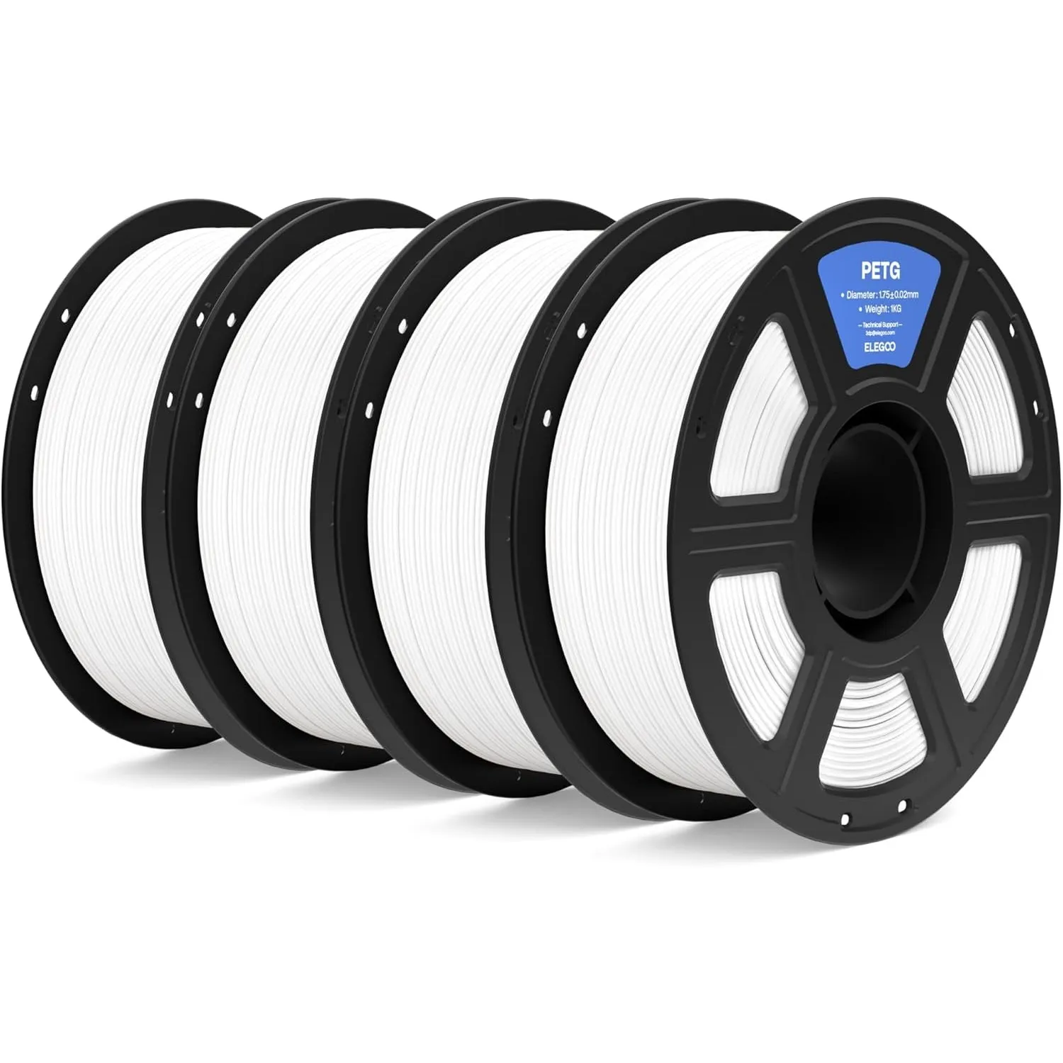 ELEGOO PETG Filament 1.75mm Weiß 4KG, 3D Drcuker Filament