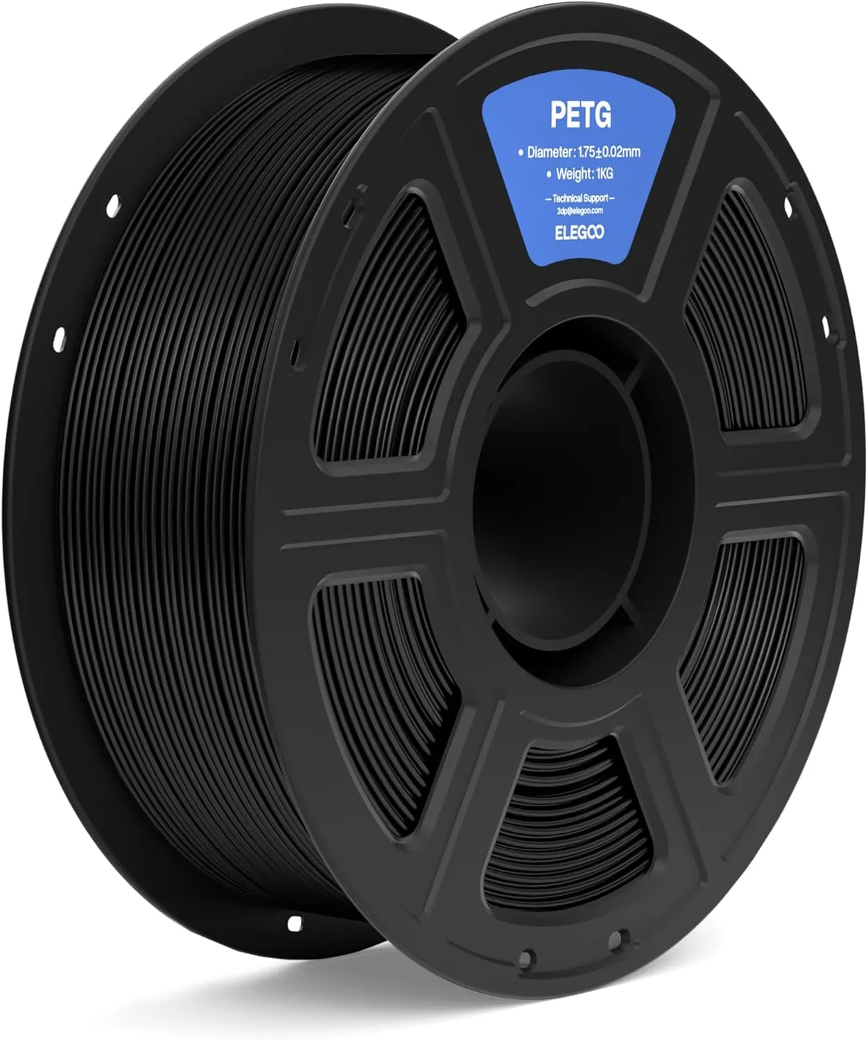 ELEGOO PETG Filament 1,75 mm Schwarz 1 KG, 3D-Drucker-Filament, Maßgenauigkeit +/- 0,02 mm, 1-kg-Spule (2,2 lbs), Filam…