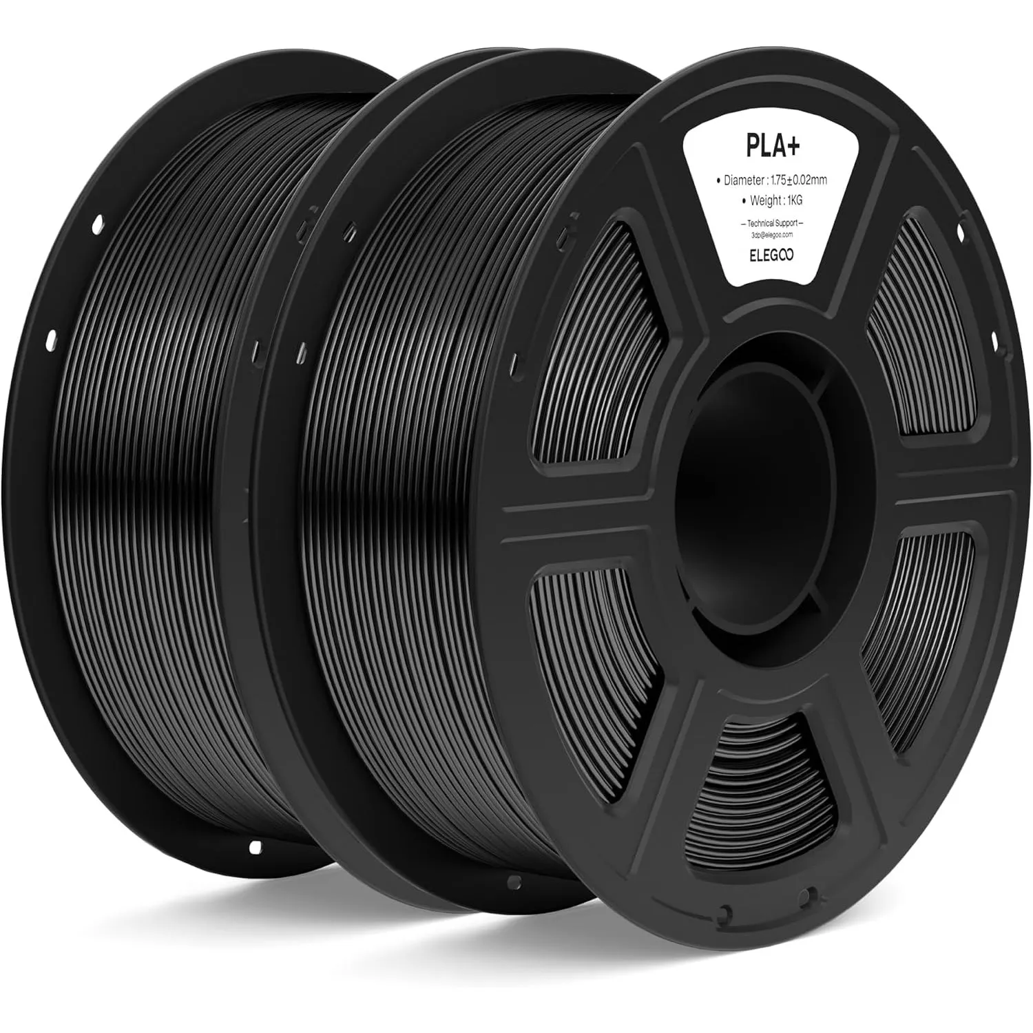 ELEGOO PLA+ Filament 1.75mm Schwarz 2kg, 3D Drucker Filament