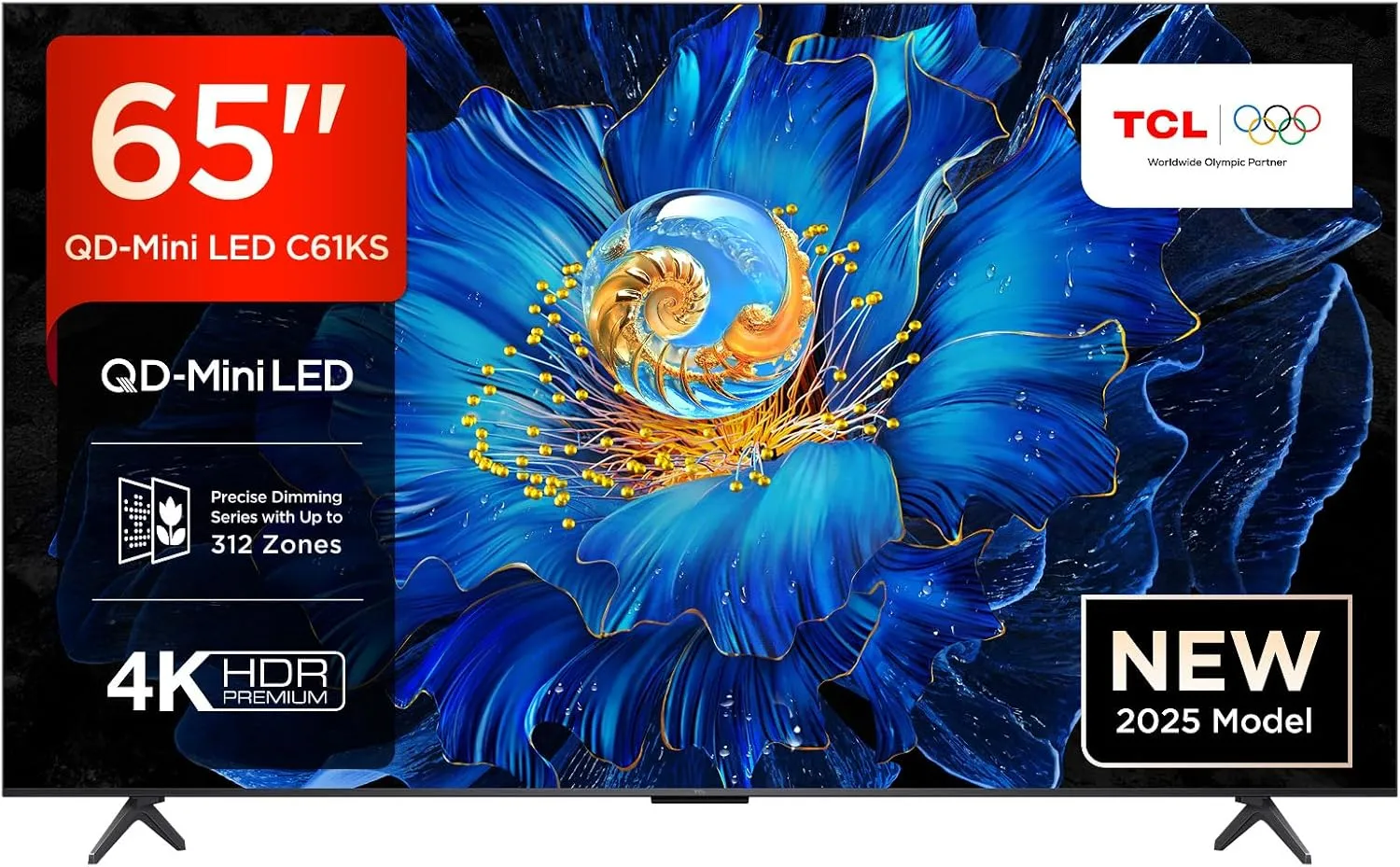 TCL 65C61KS 65 Zoll, QD-Mini LED TV, 4K UHD, Smart Google Fernseher mit Dolby Atmos, Onkyo 2.1 Sound System, Game Master