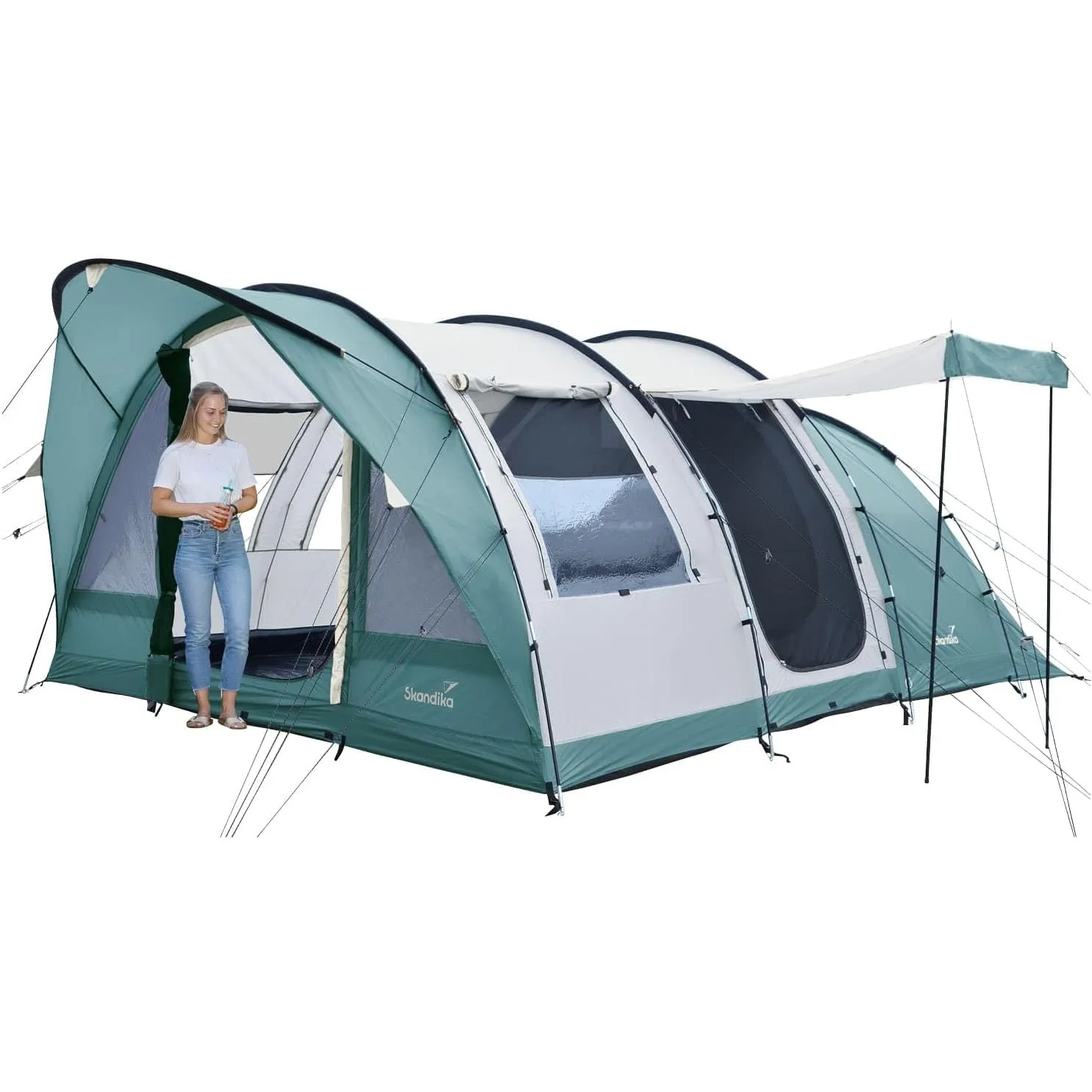 Skandika Egersund Tunnelzelt für 3, 5 oder 7 Personen | Camping Zelt mit Sleeper Technologie, eingenähter Zeltboden, Sc…
